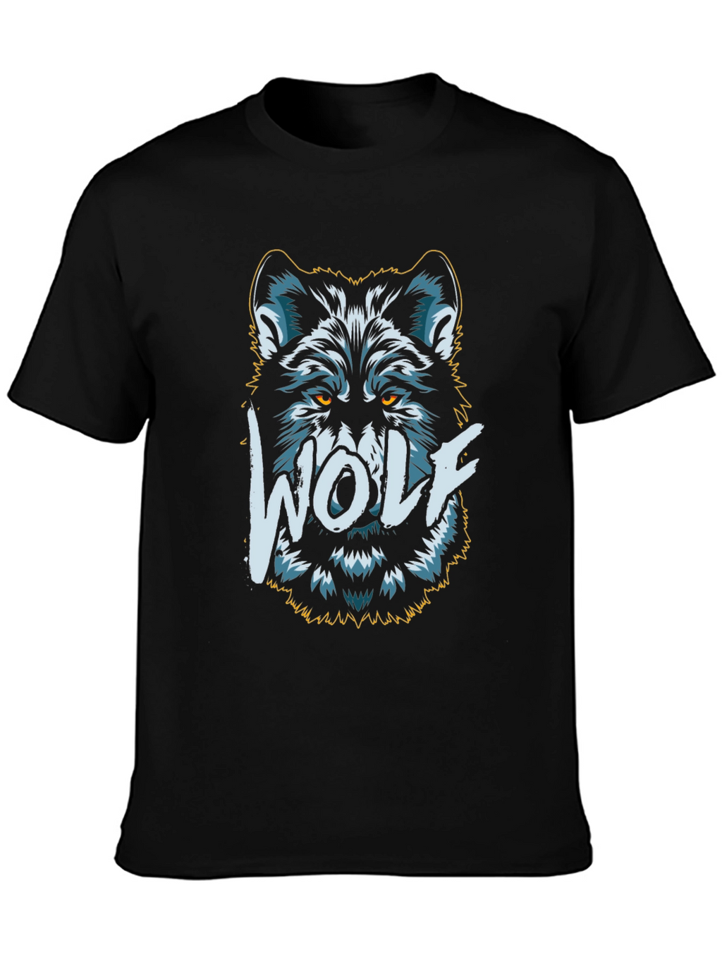 Cool Wolf Graphic Tee - Black Cotton T-Shirt