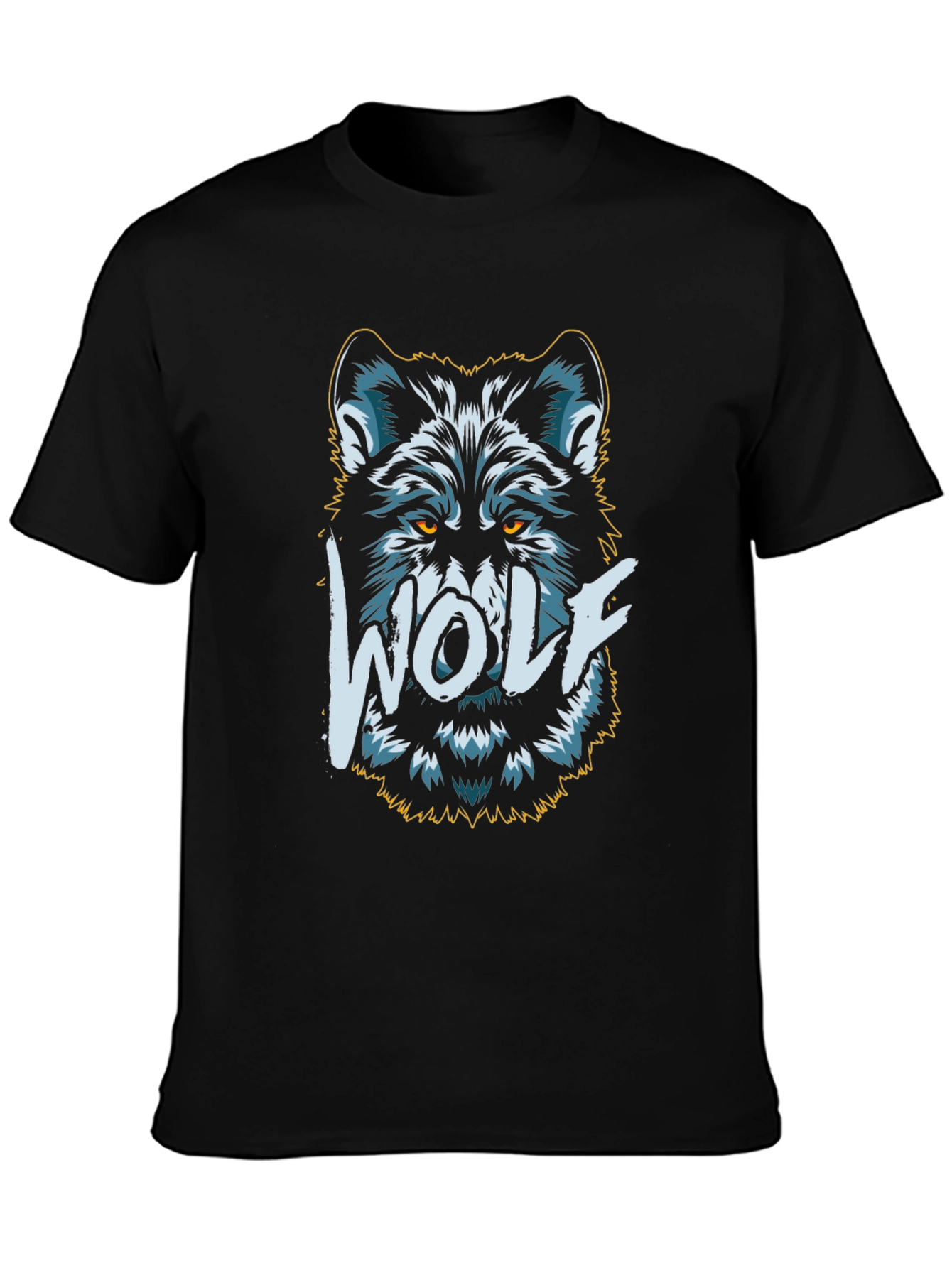 Cool Wolf Graphic Tee - Black Cotton T-Shirt