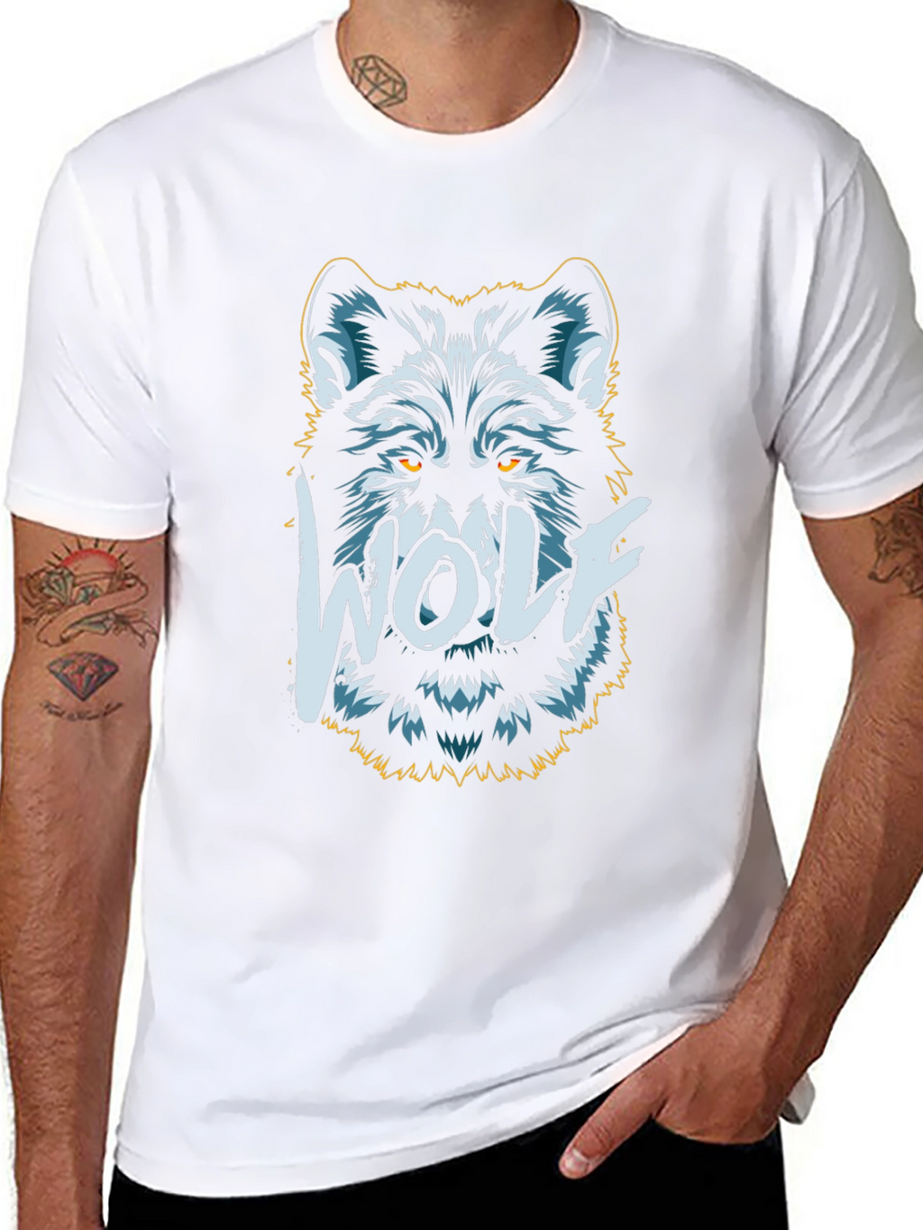 Cool Wolf Graphic Tee - Black Cotton T-Shirt