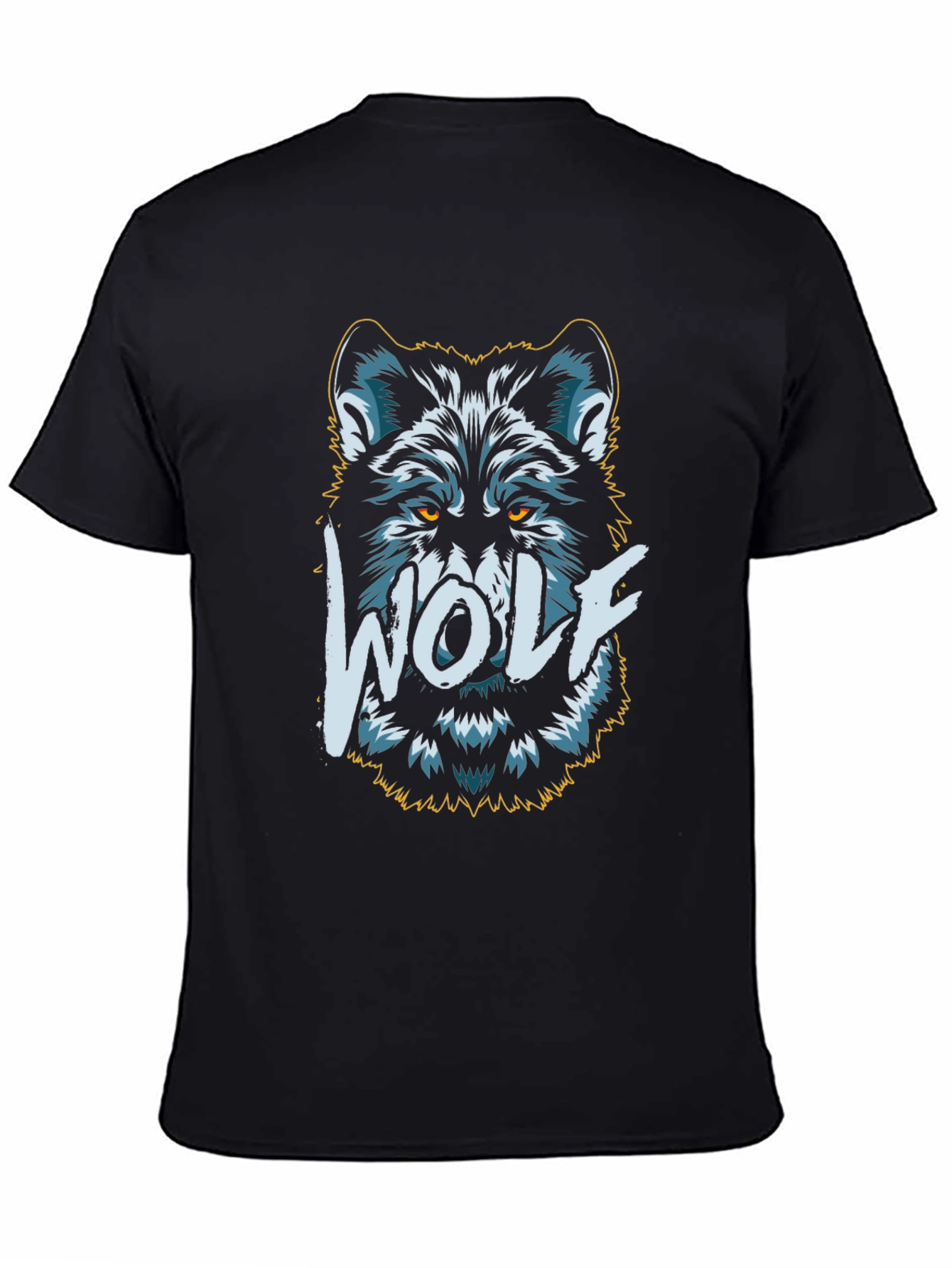 Cool Wolf Graphic Tee - Black Cotton T-Shirt