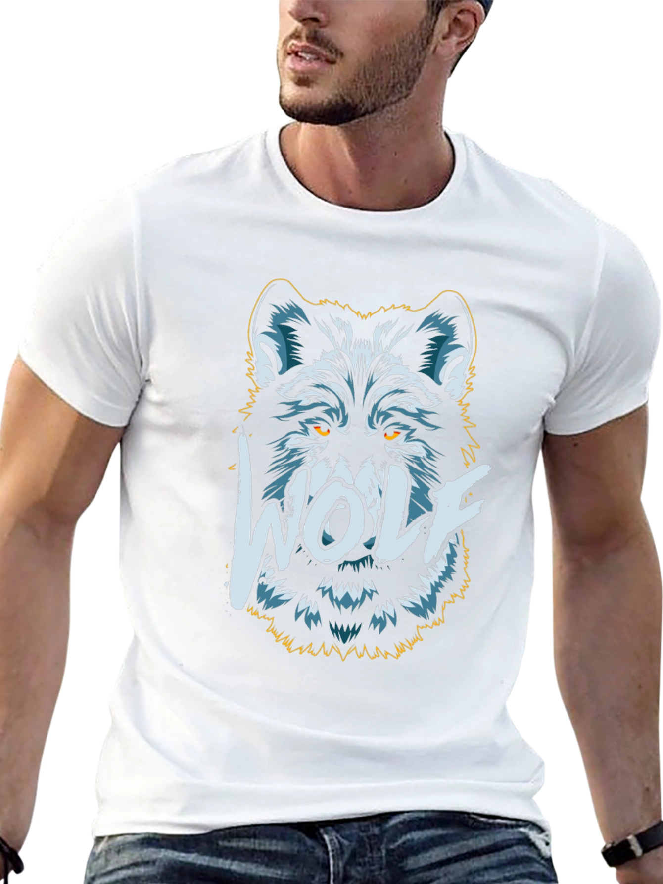 Cool Wolf Graphic Tee - Black Cotton T-Shirt