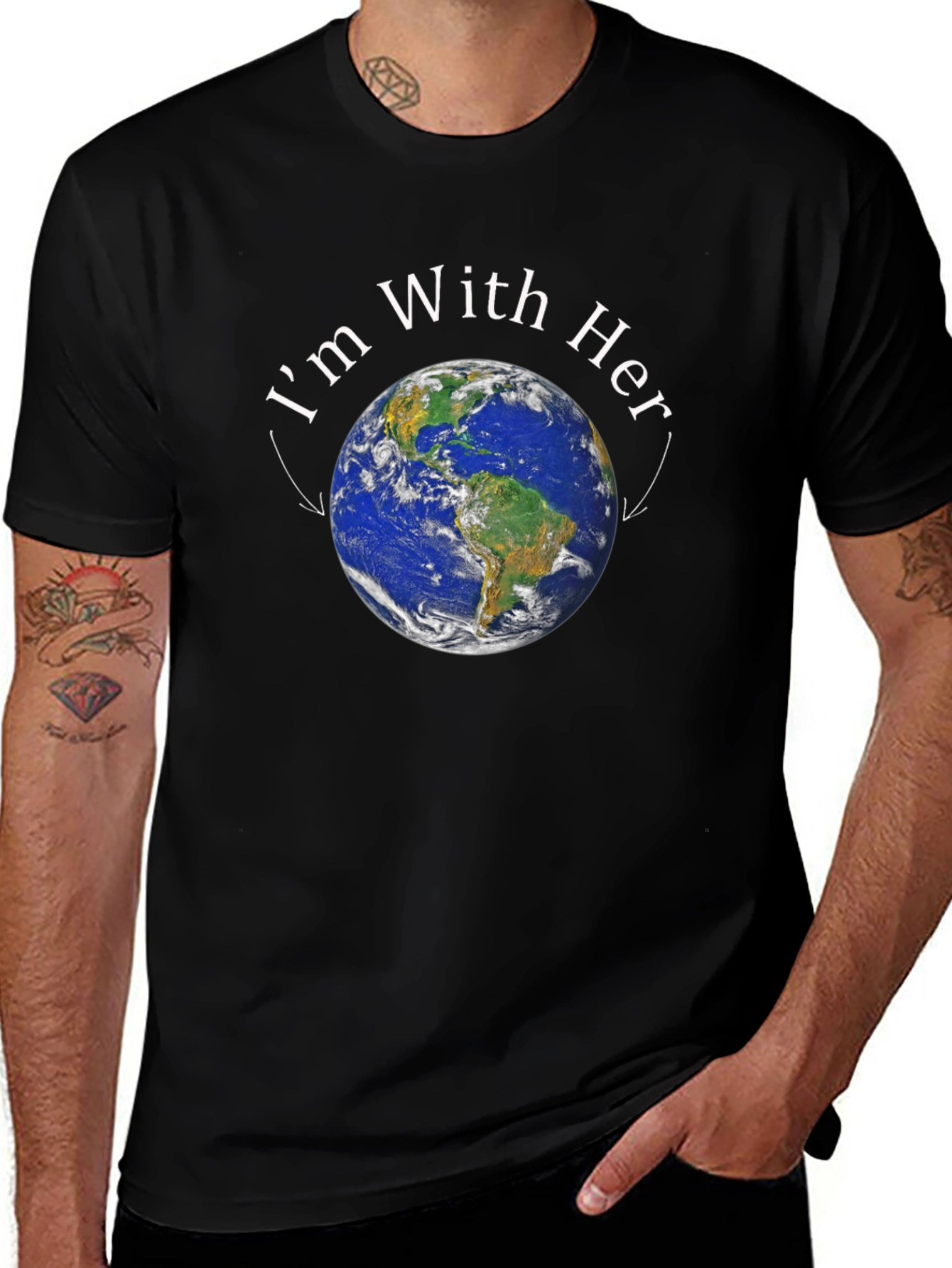Im With Her Earth T-Shirt