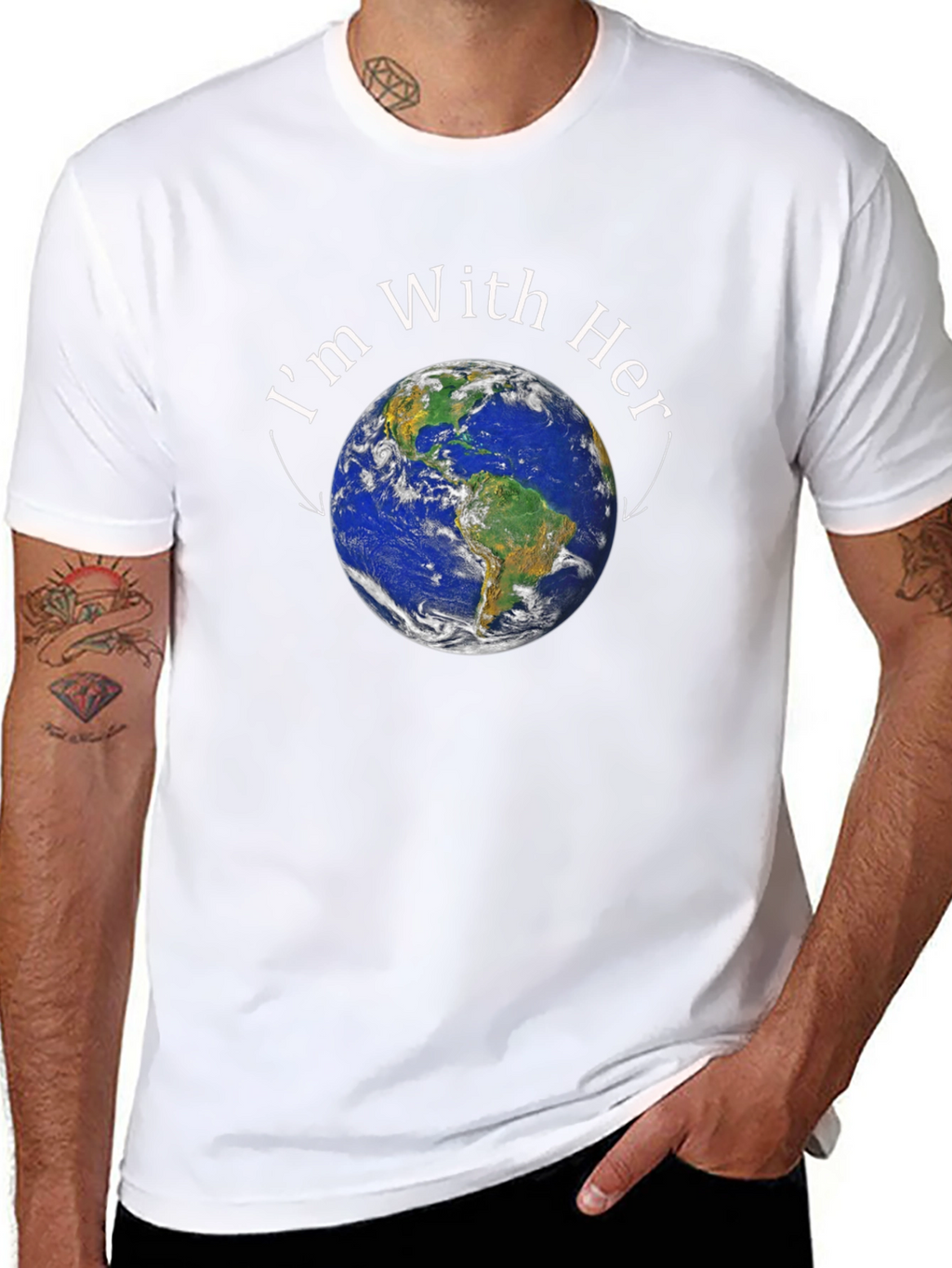 Im With Her Earth T-Shirt