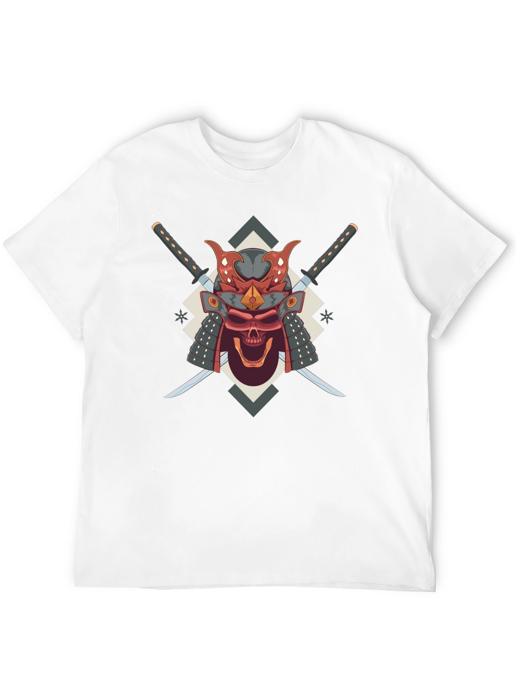 Samurai Skull Graphic Tee - Bold Edgy Design