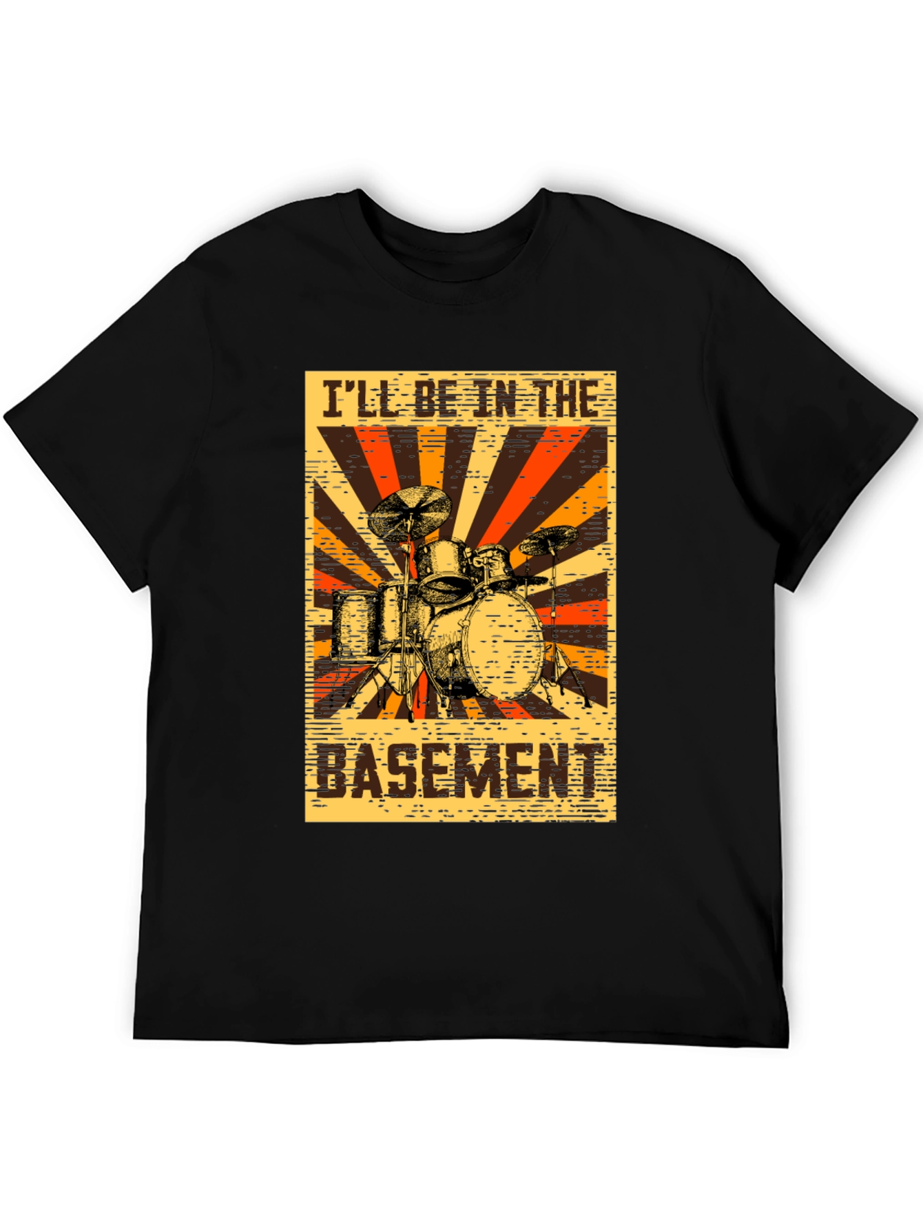 Ill Be In The Basement Drum Set Graphic T-Shirt