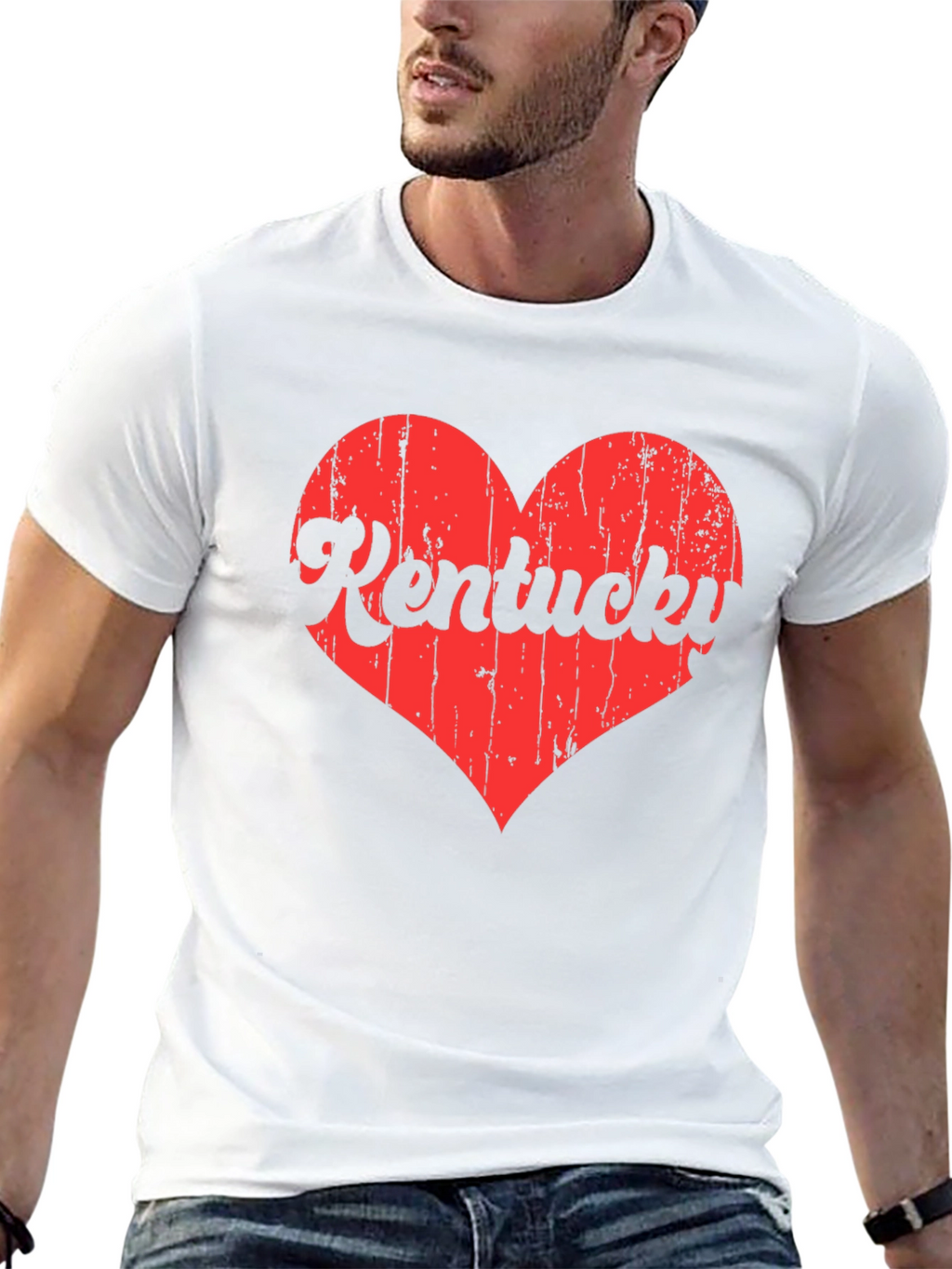 Kentucky Heart T-Shirt - Distressed Graphic Tee