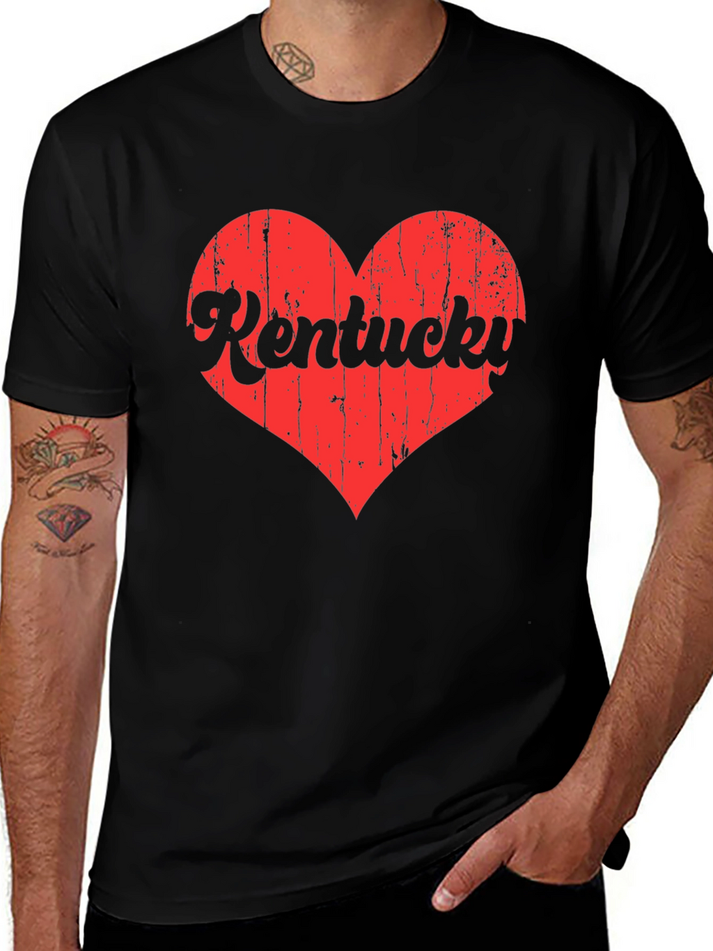 Kentucky Heart T-Shirt - Distressed Graphic Tee