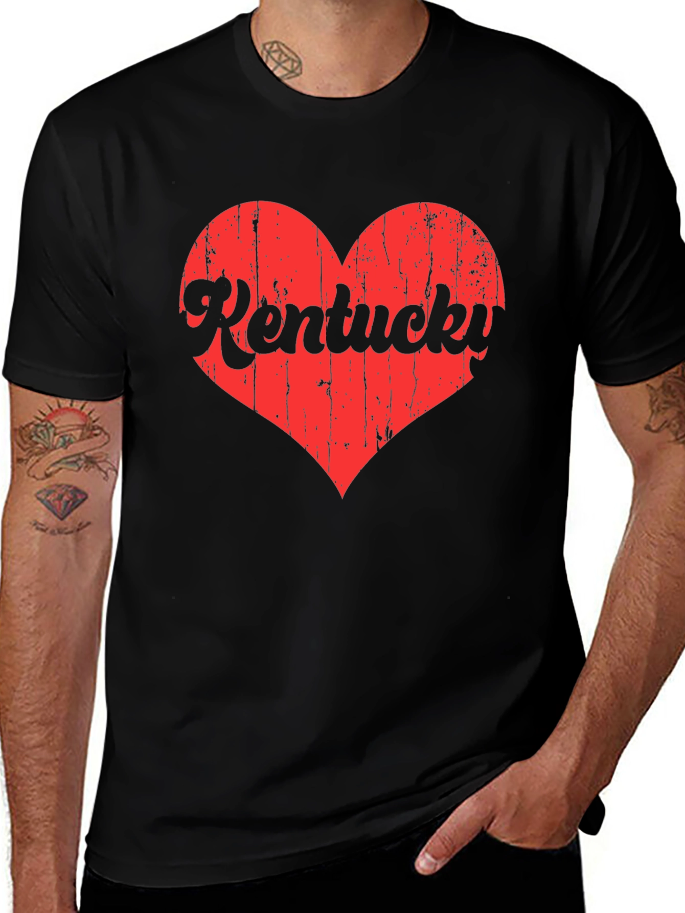 Kentucky Heart T-Shirt - Distressed Graphic Tee