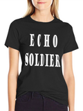 Echo Soldier Graphic Tee - Black Cotton T-Shirt