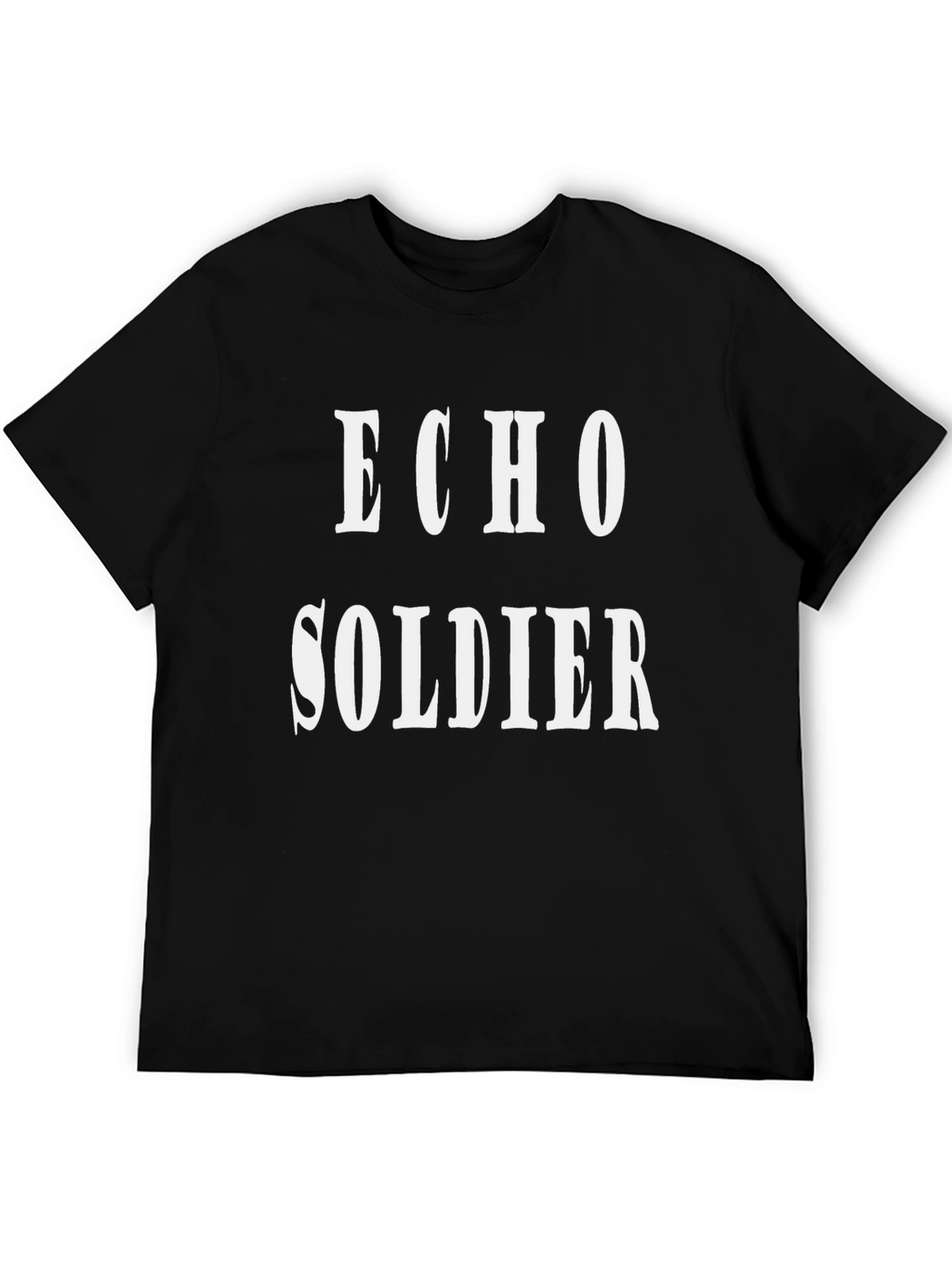 Echo Soldier Graphic Tee - Black Cotton T-Shirt