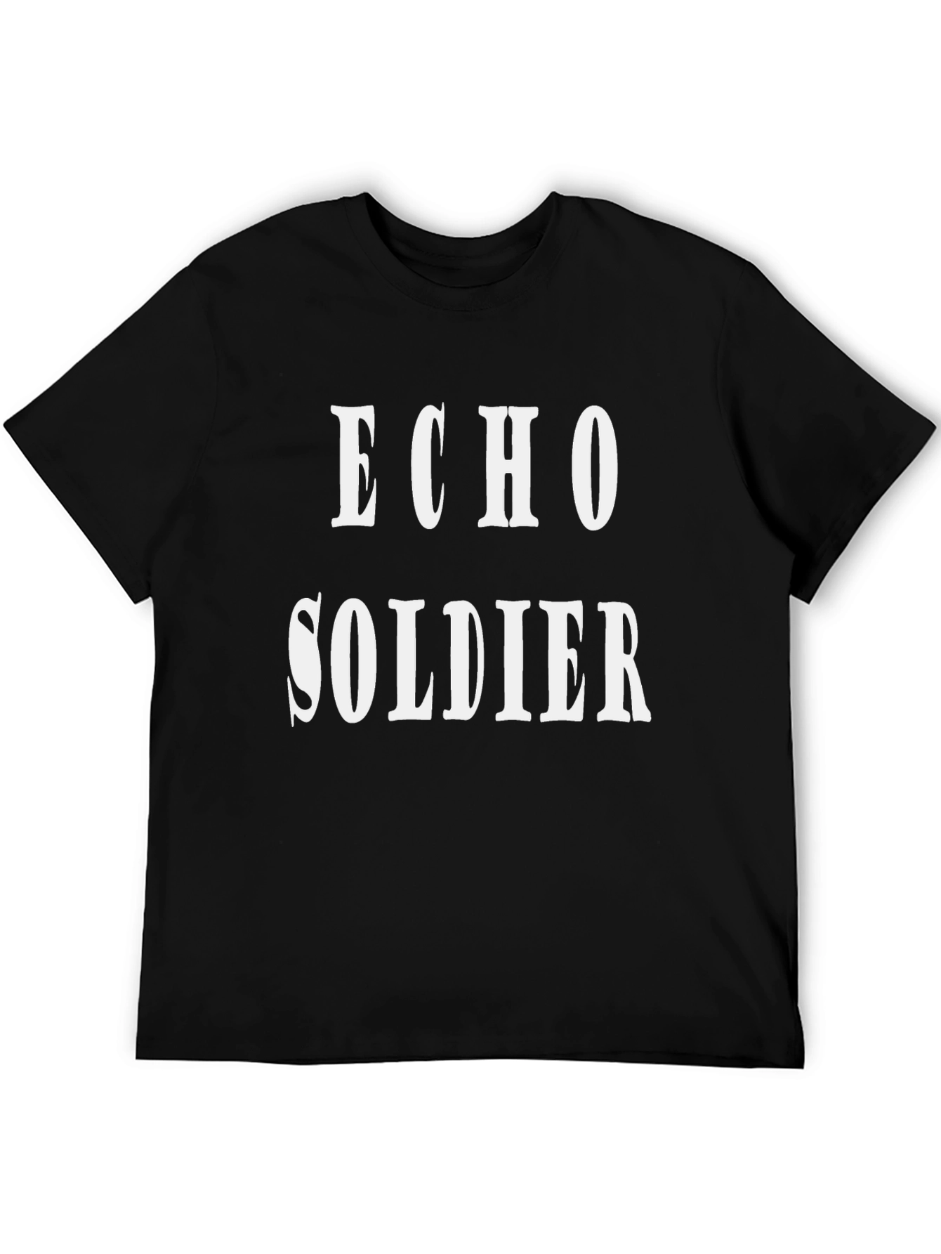 Echo Soldier Graphic Tee - Black Cotton T-Shirt