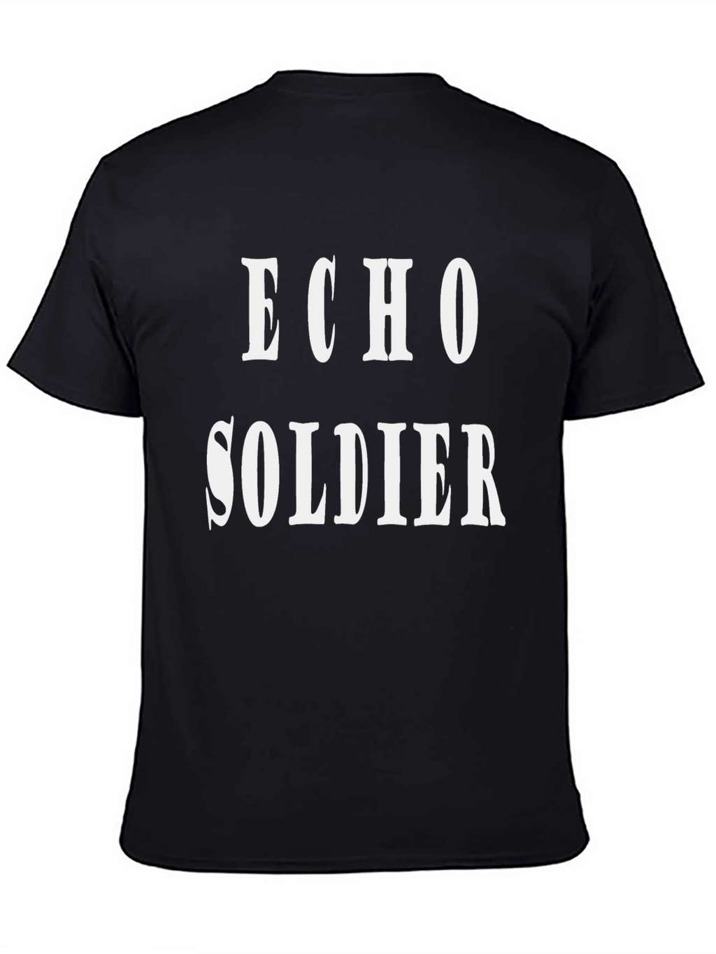 Echo Soldier Graphic Tee - Black Cotton T-Shirt