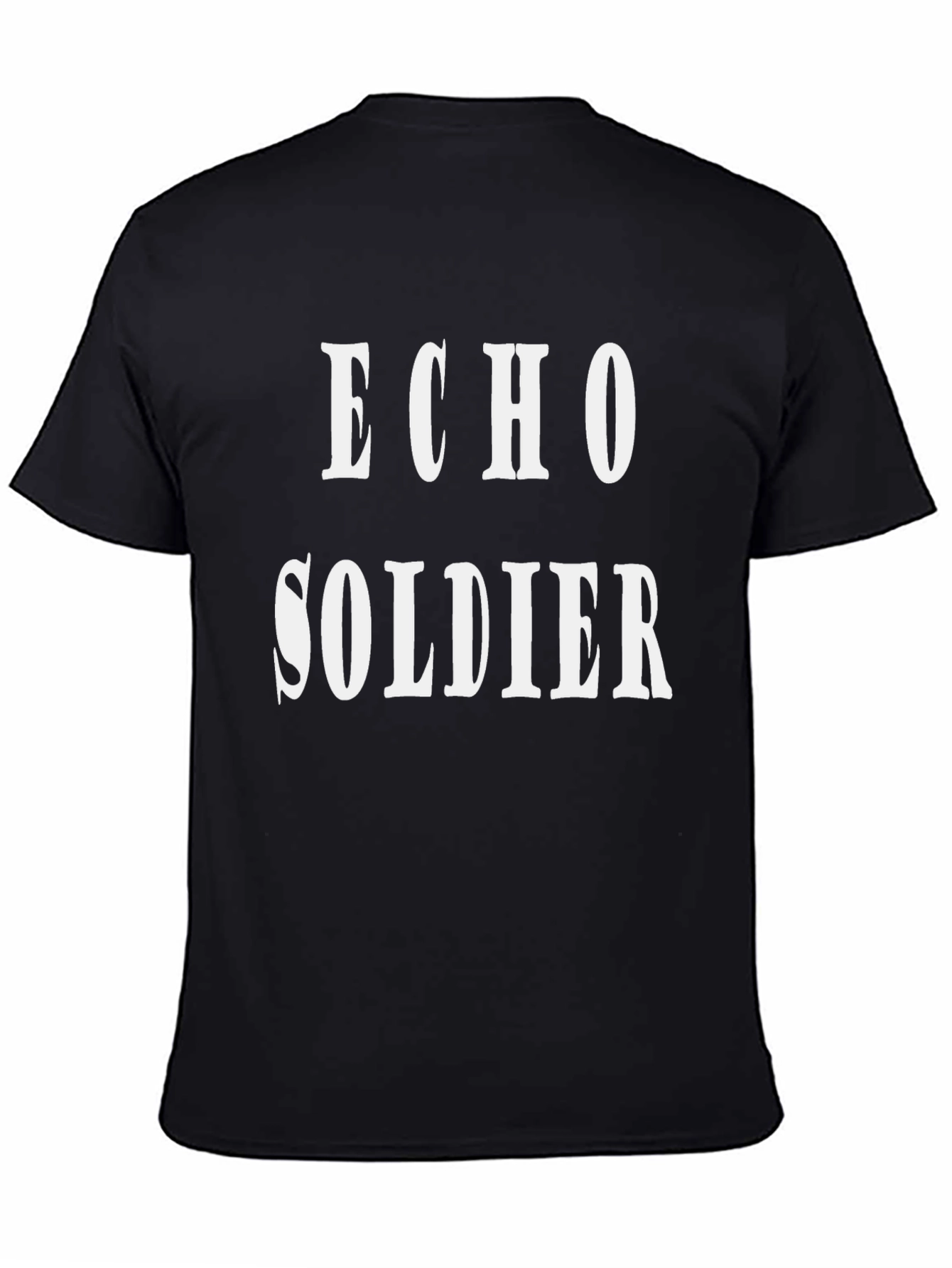 Echo Soldier Graphic Tee - Black Cotton T-Shirt