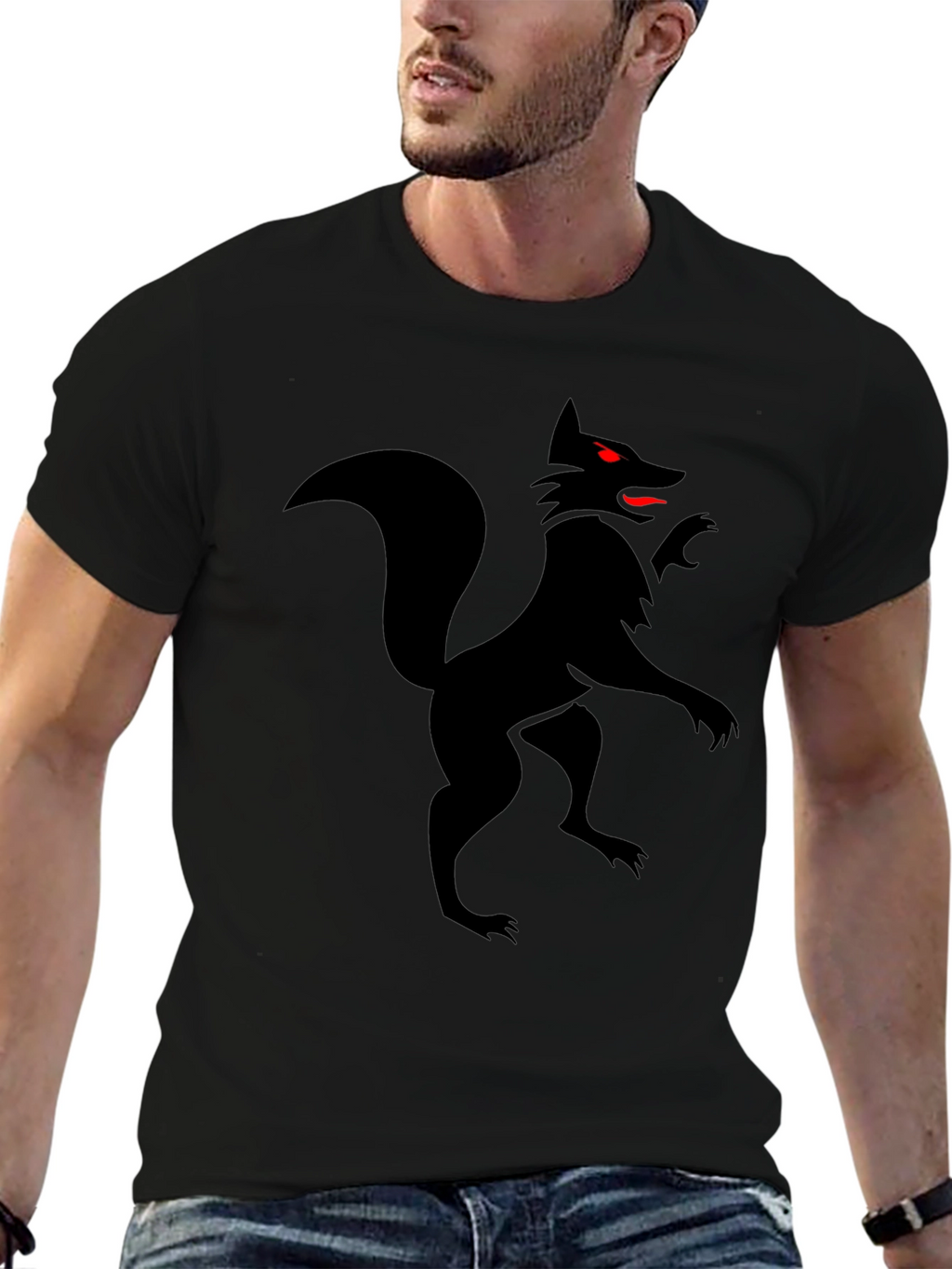 Black Fox Graphic Tee - Stylish Mens Shirt