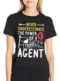 Never Underestimate Travel Agent Graphic Tee