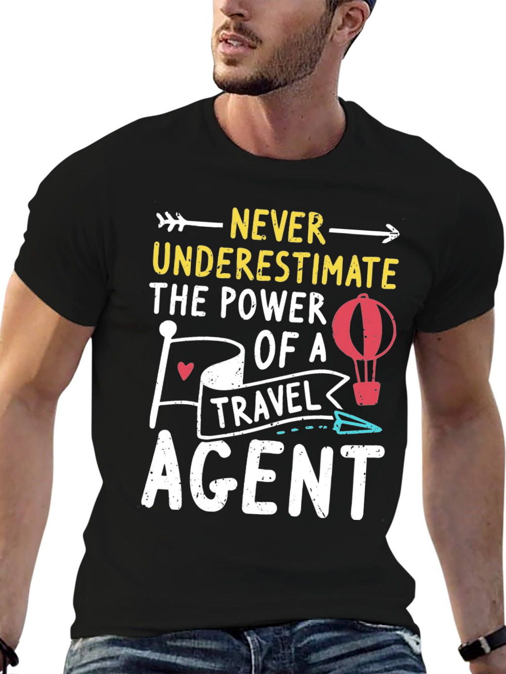 Never Underestimate Travel Agent Graphic Tee