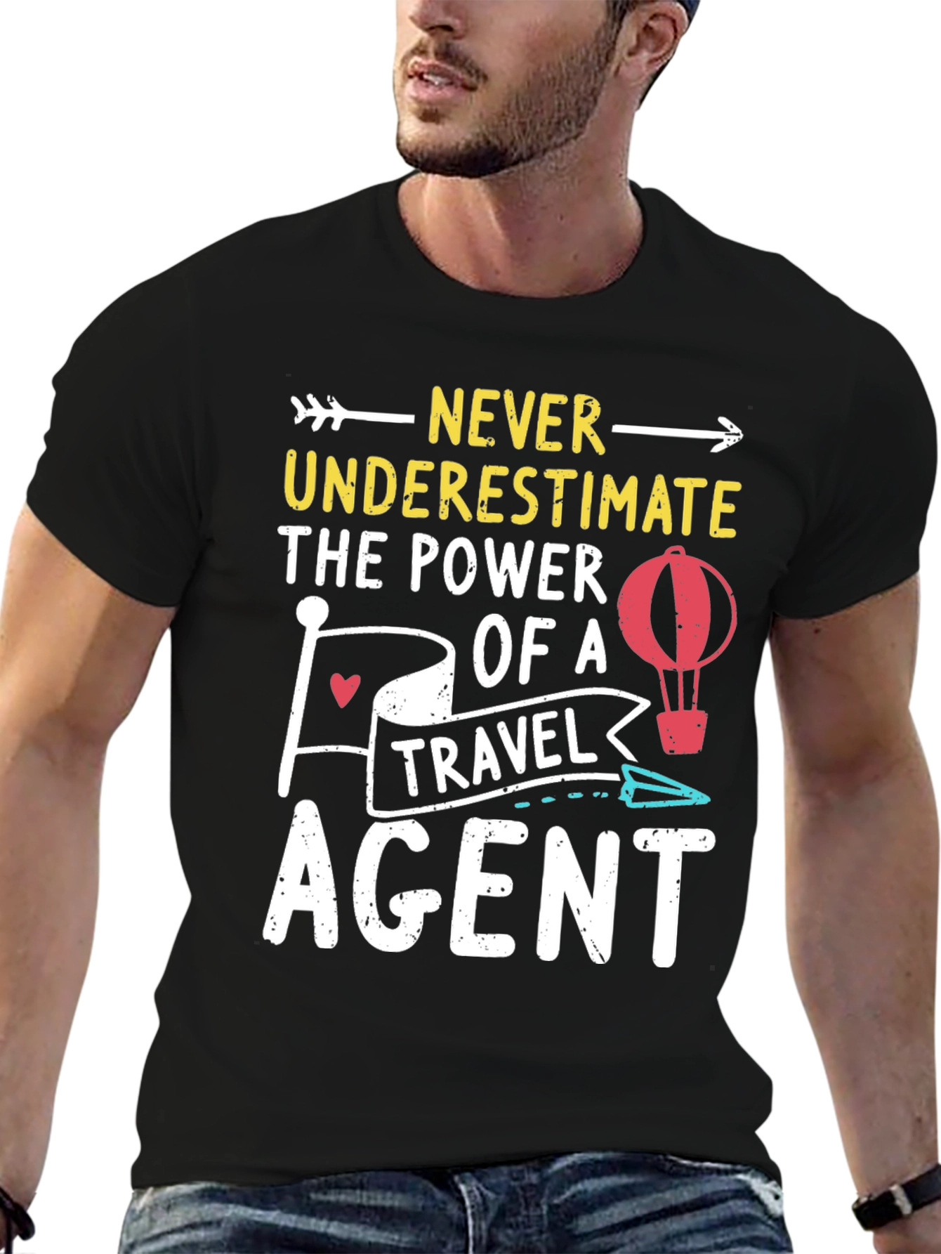 Never Underestimate Travel Agent Graphic Tee