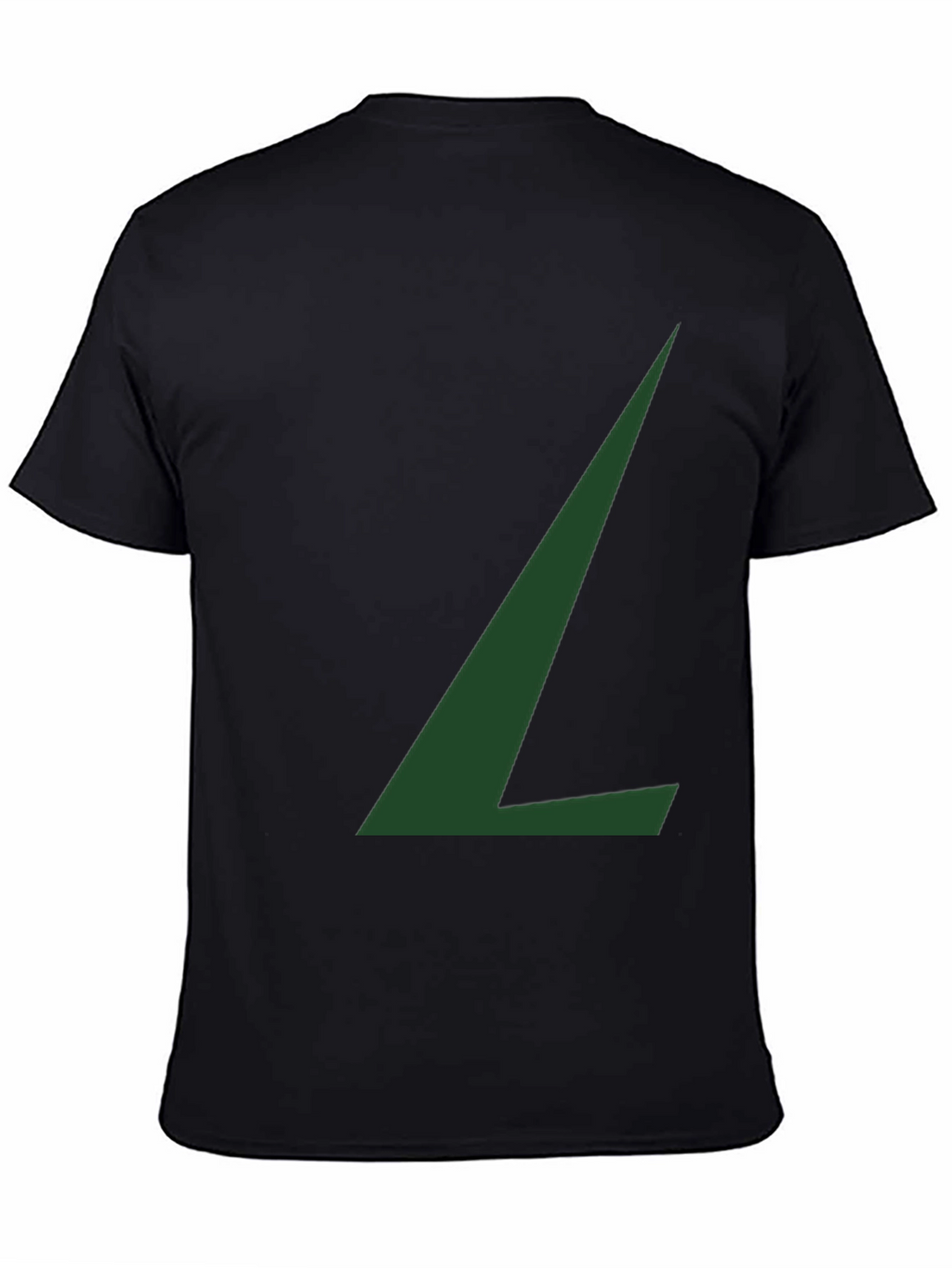 Minimalist Green L Graphic Black T-Shirt