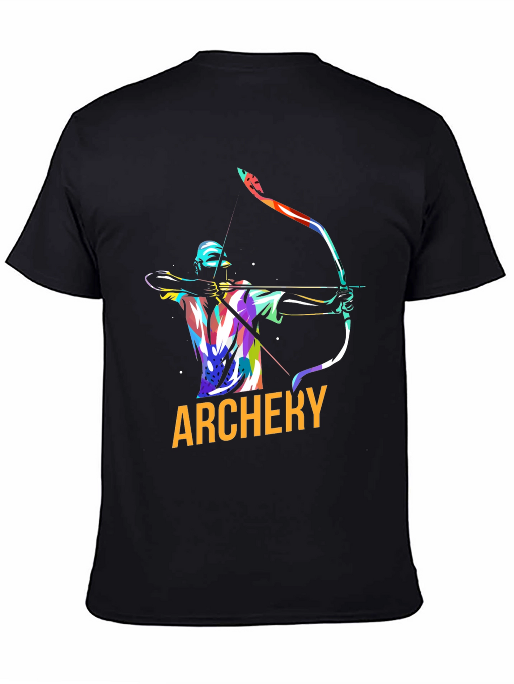 Archery Graphic Tee - Black Cotton Casual Shirt
