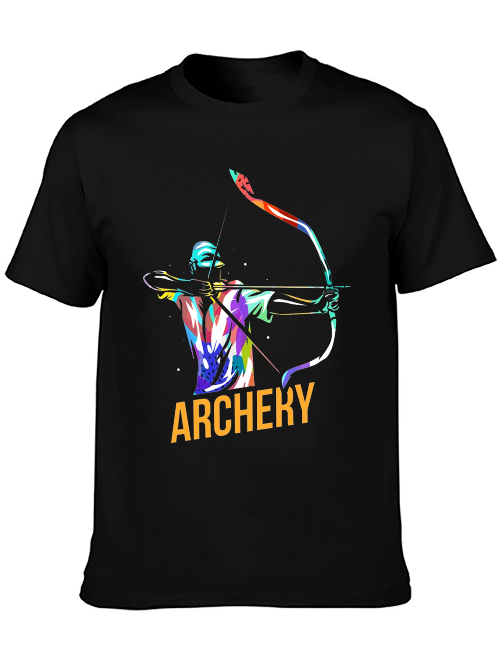Archery Graphic Tee - Black Cotton Casual Shirt