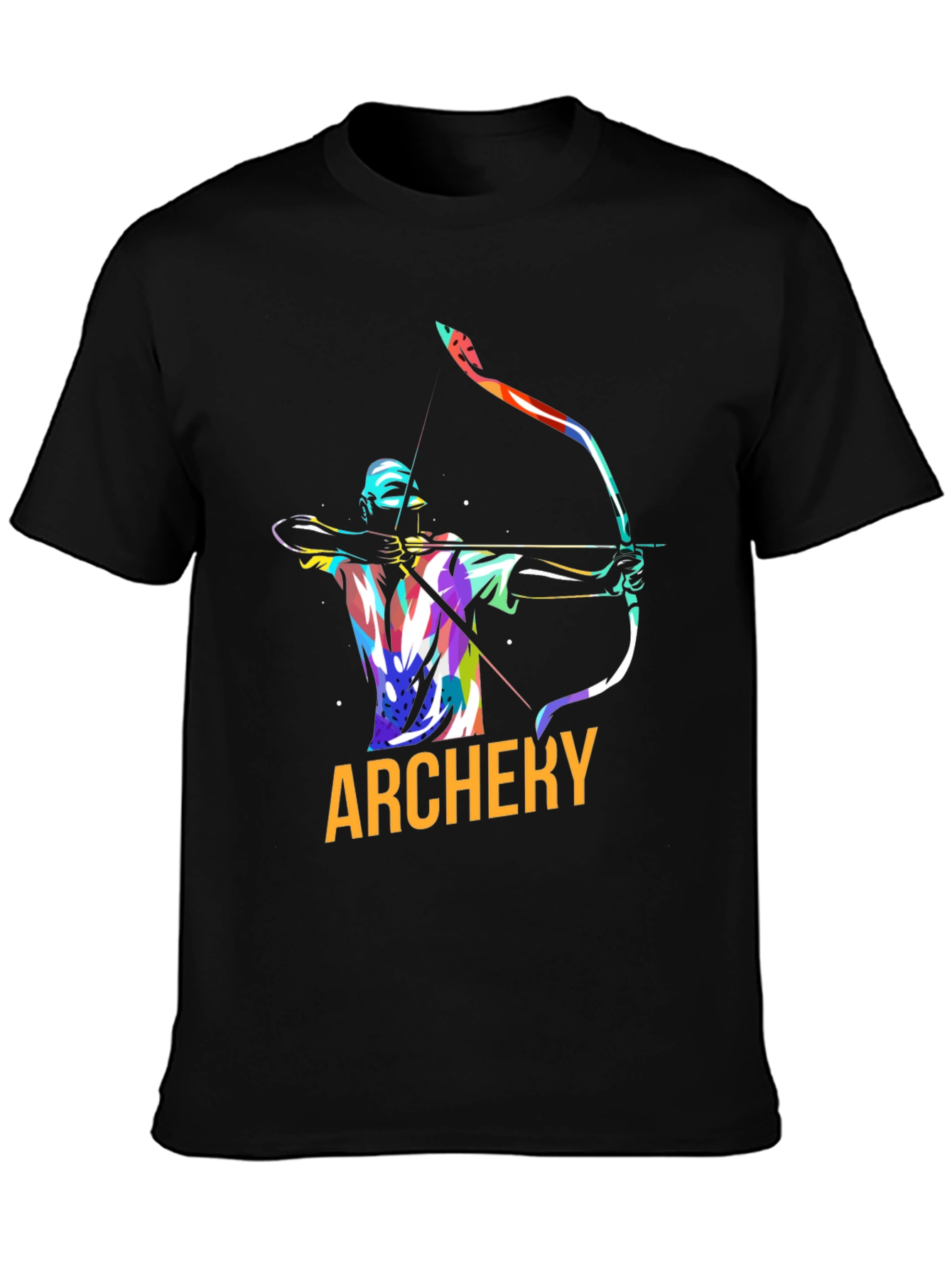 Archery Graphic Tee - Black Cotton Casual Shirt