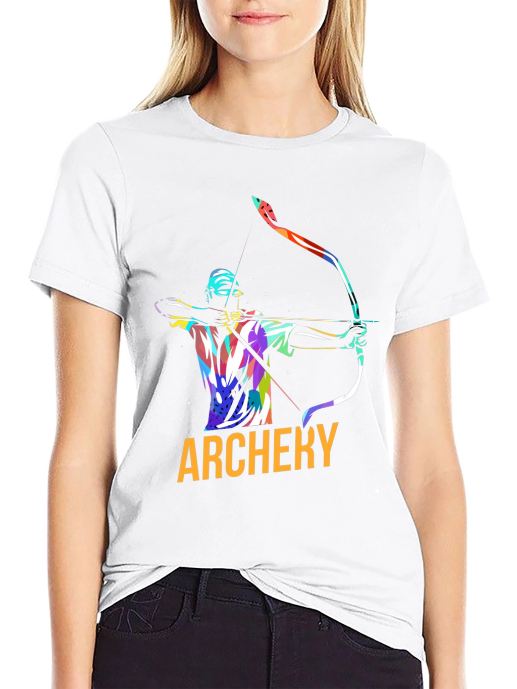 Archery Graphic Tee - Black Cotton Casual Shirt