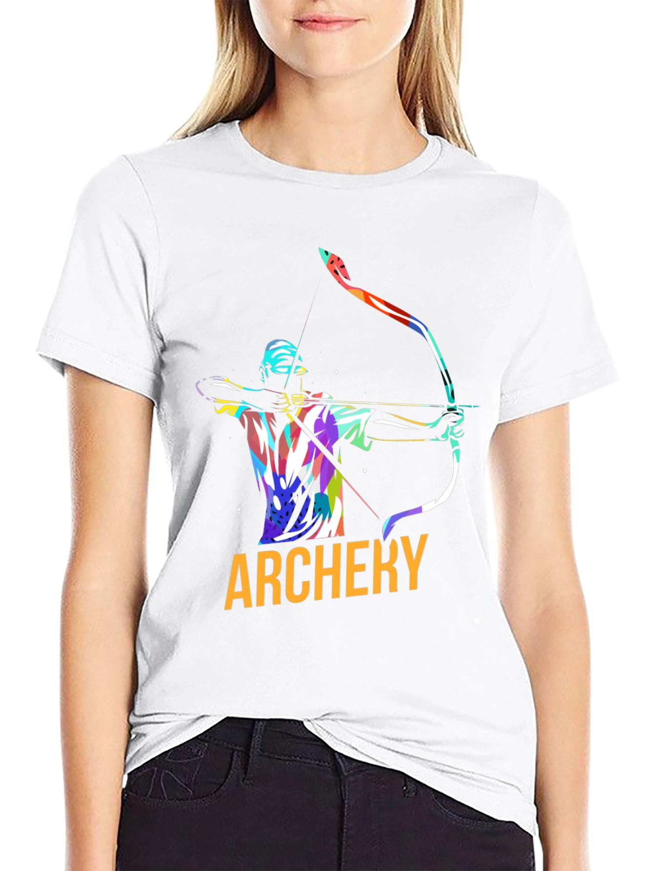 Archery Graphic Tee - Black Cotton Casual Shirt