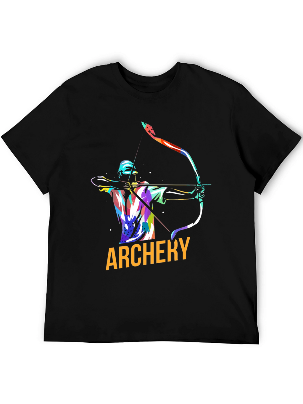 Archery Graphic Tee - Black Cotton Casual Shirt