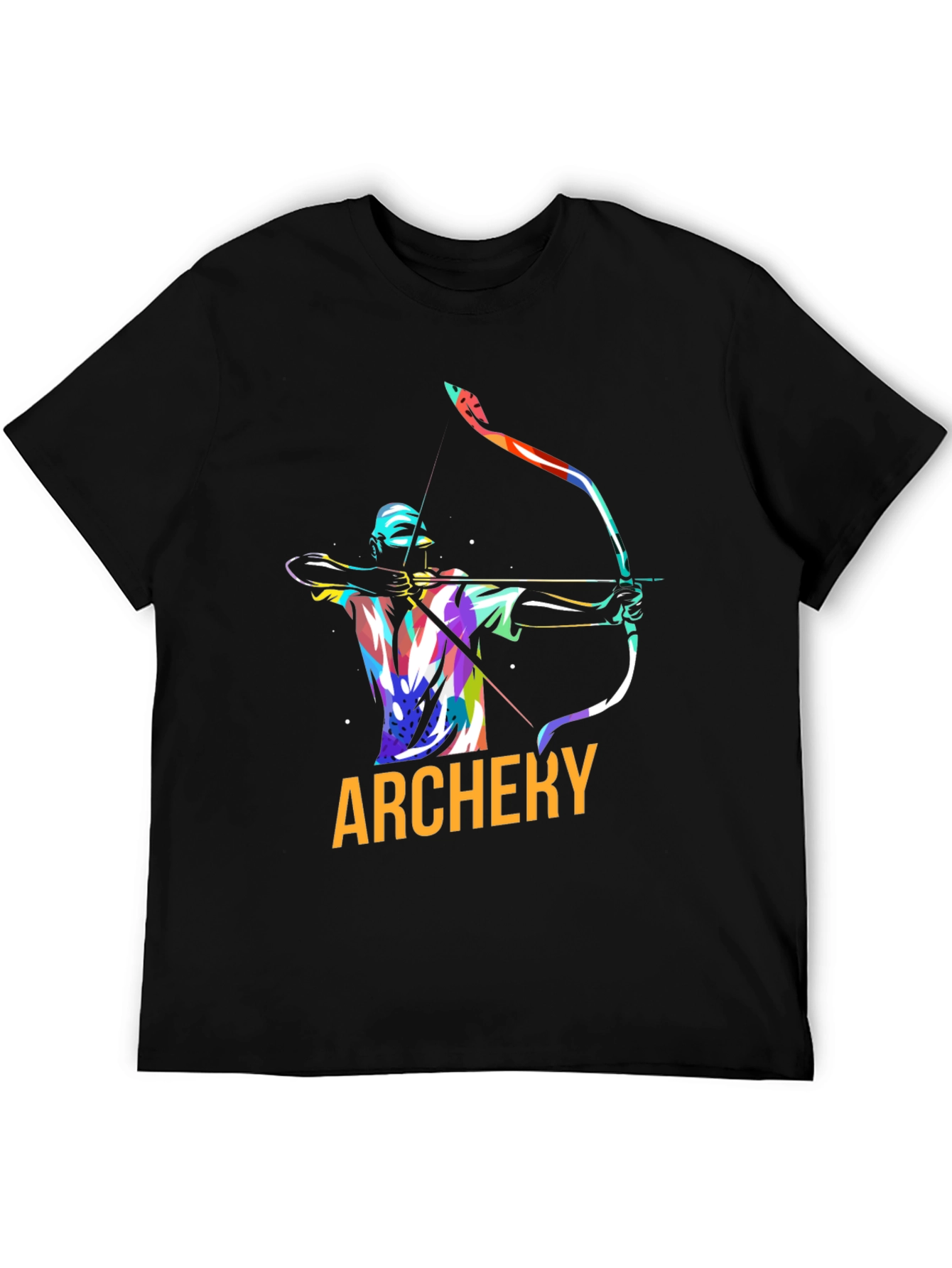 Archery Graphic Tee - Black Cotton Casual Shirt