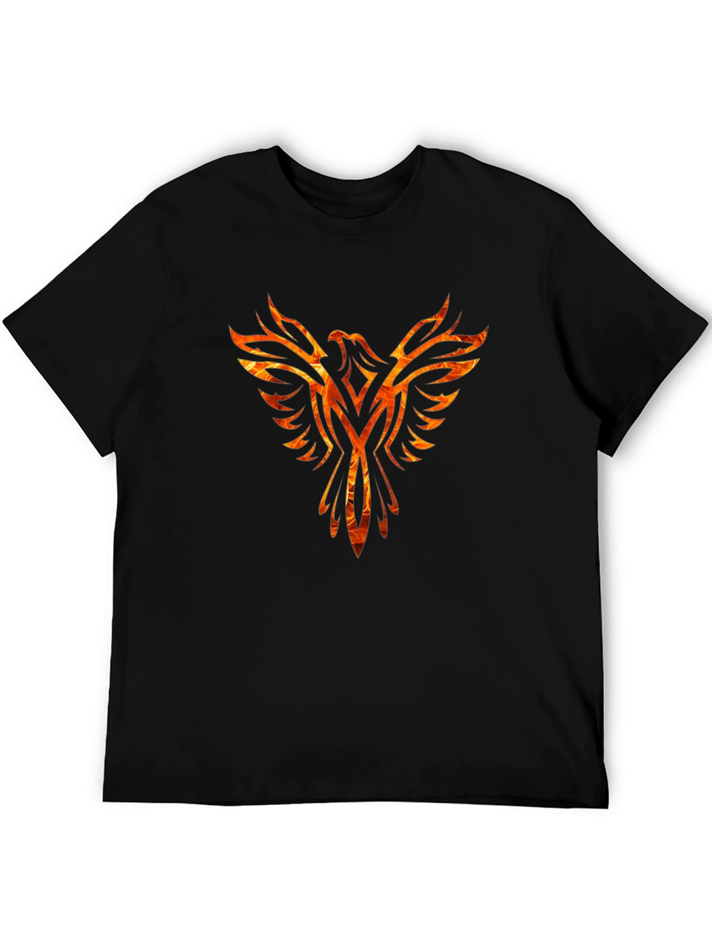 Fiery Phoenix Graphic Black T-Shirt