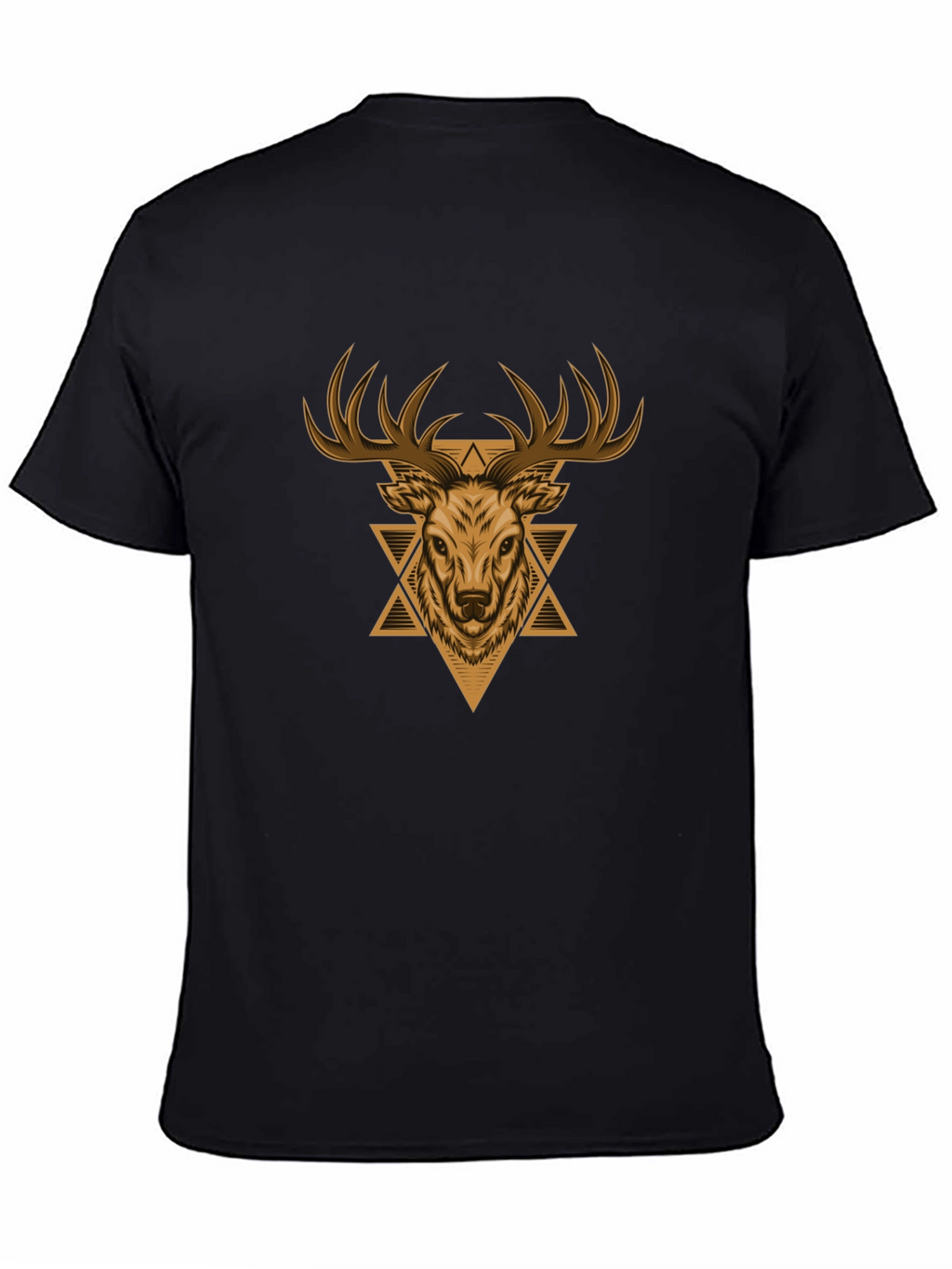 Deer Graphic Print Black T-Shirt