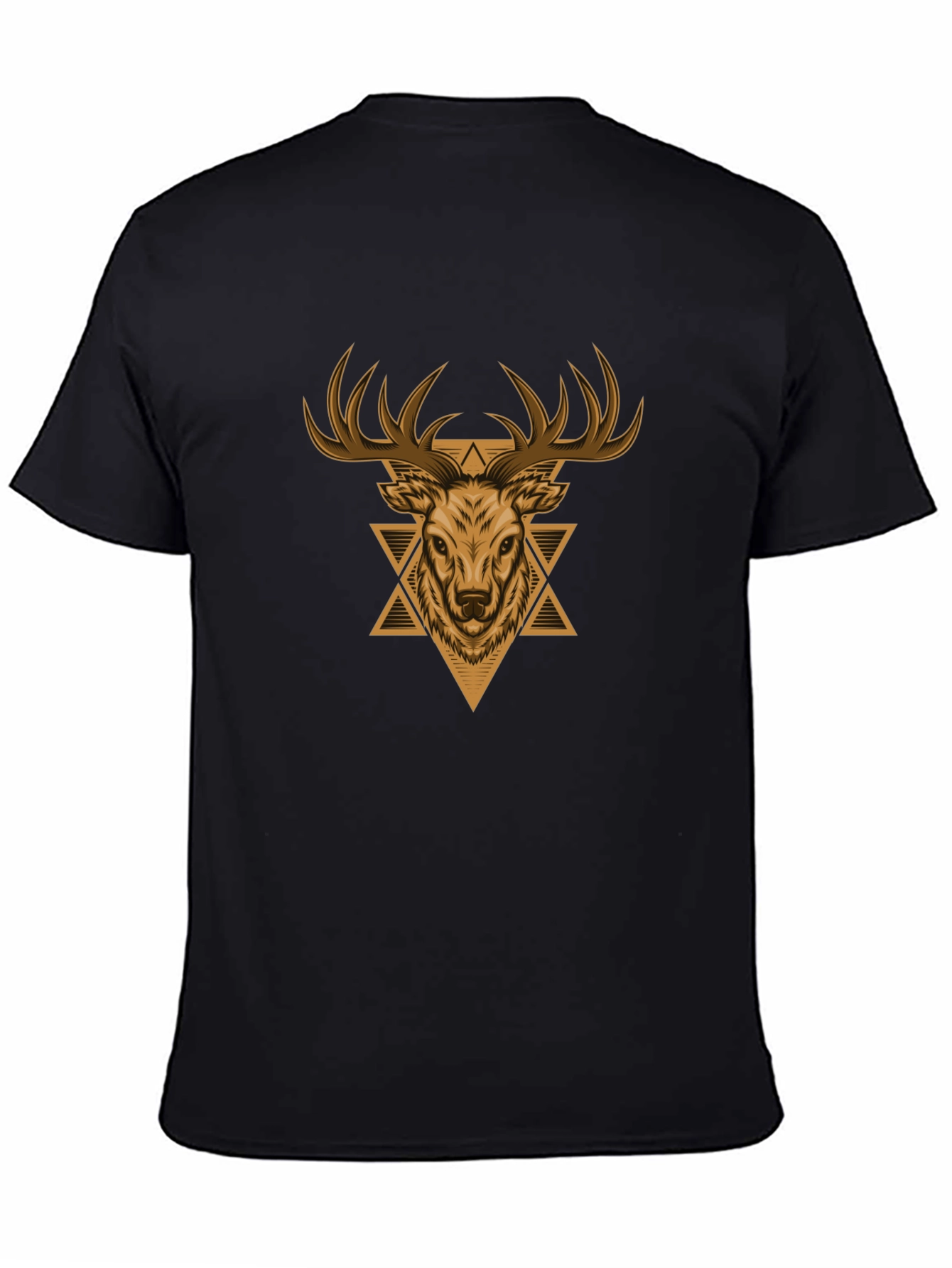 Deer Graphic Print Black T-Shirt