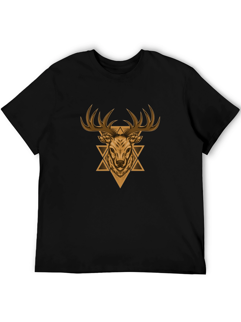 Deer Graphic Print Black T-Shirt