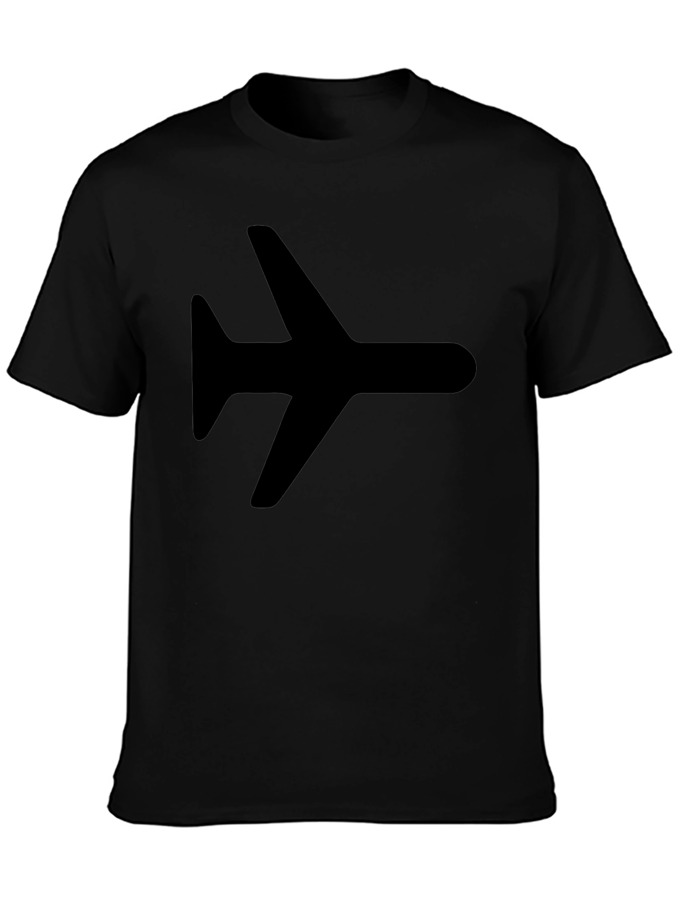 Airplane Graphic Tee - Black Casual T-Shirt