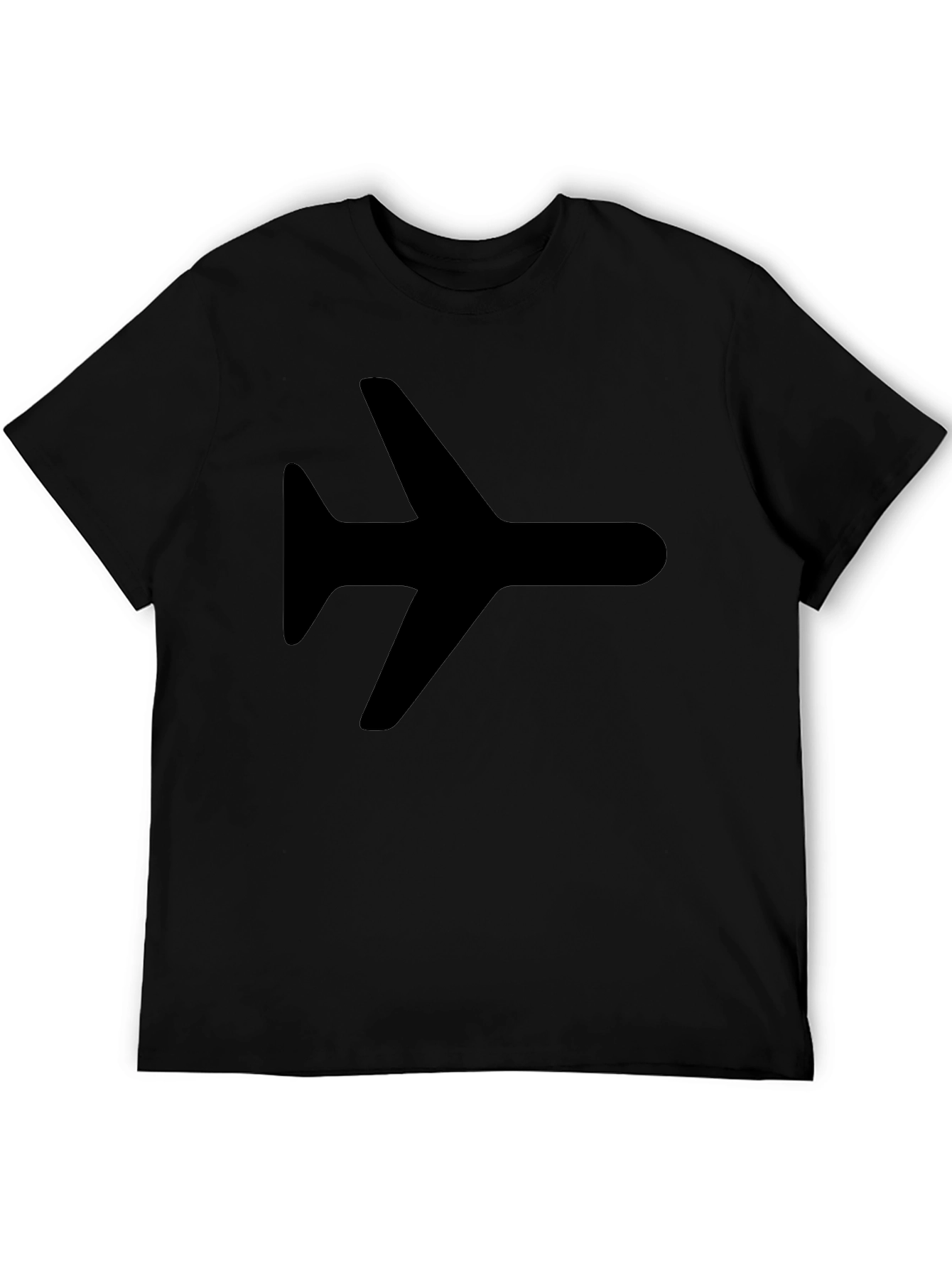 Airplane Graphic Tee - Black Casual T-Shirt