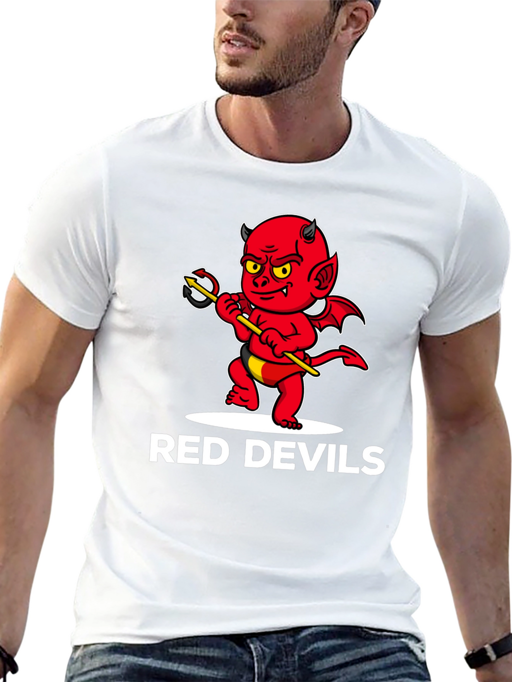 Red Devils Graphic Tee - Cartoon Devil Print