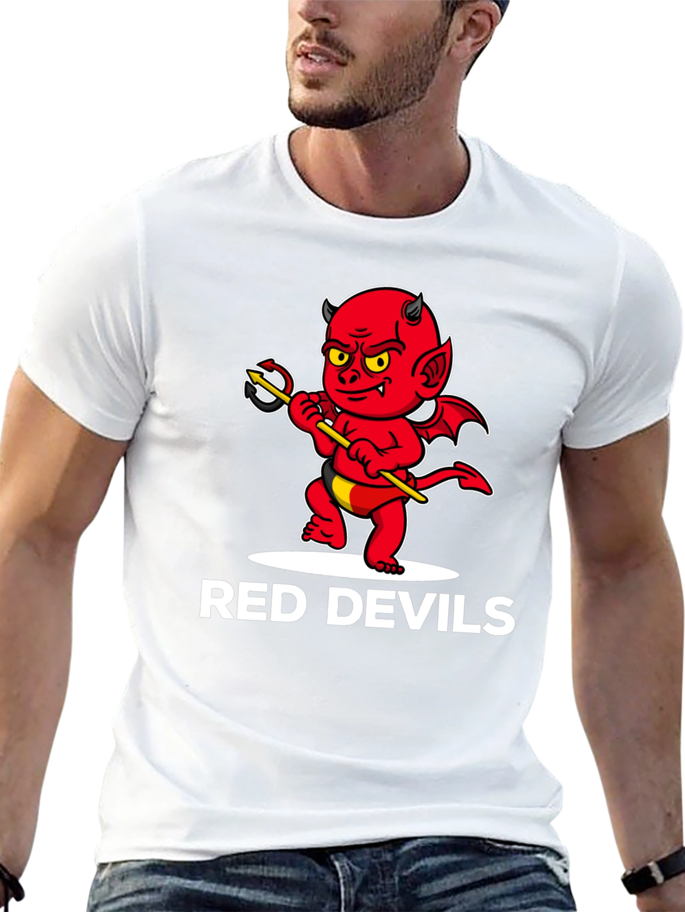Red Devils Graphic Tee - Cartoon Devil Print