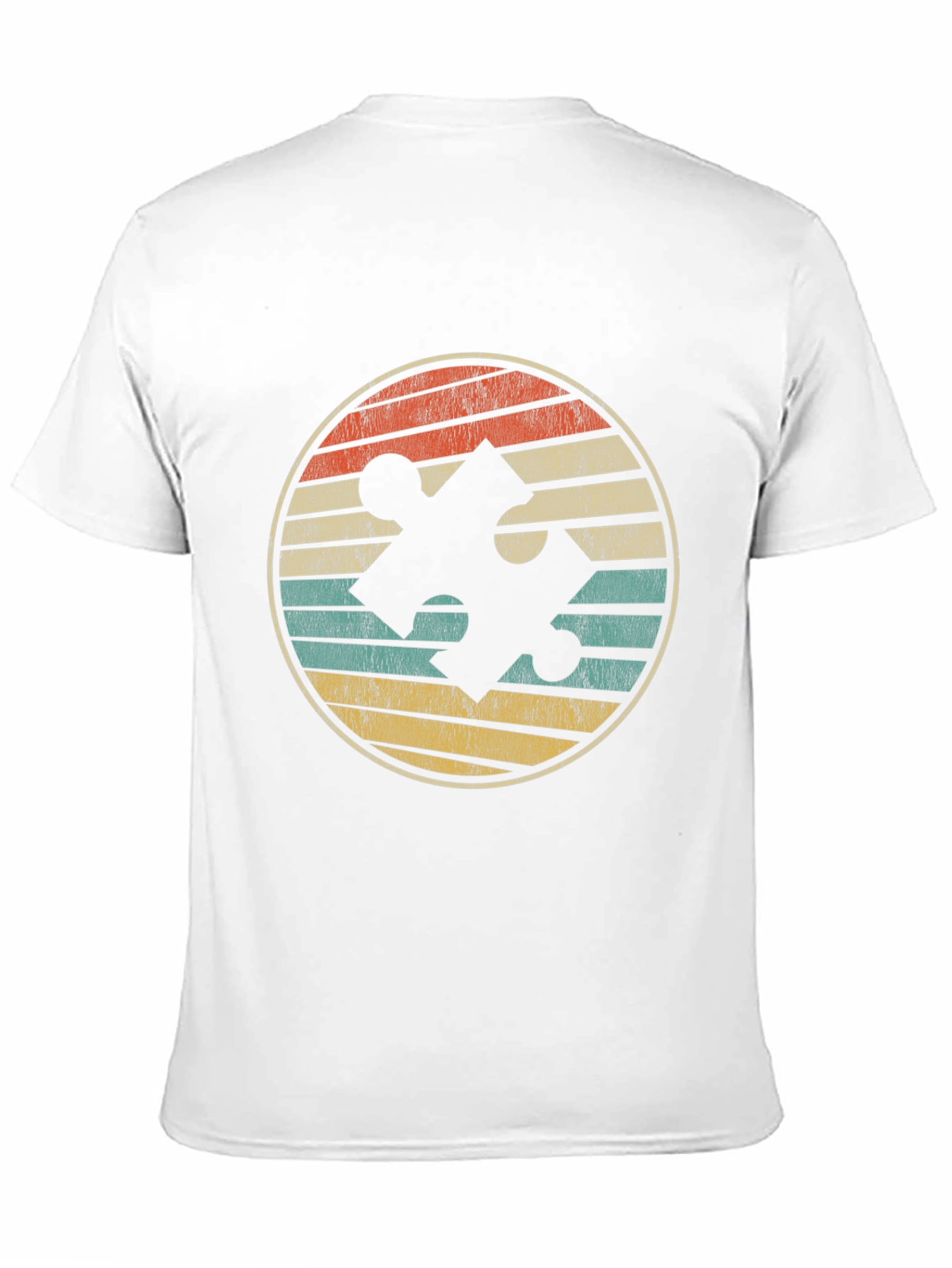 Retro Puzzle Piece Graphic Tee - Autism Awareness Shirt