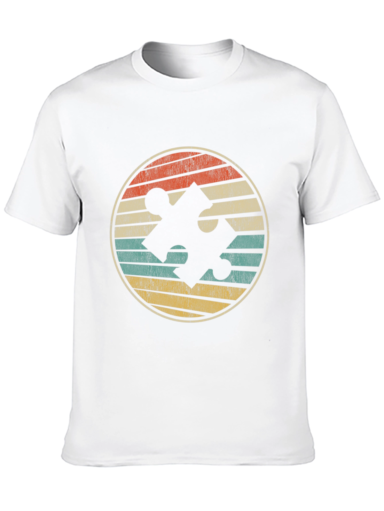 Retro Puzzle Piece Graphic Tee - Autism Awareness Shirt