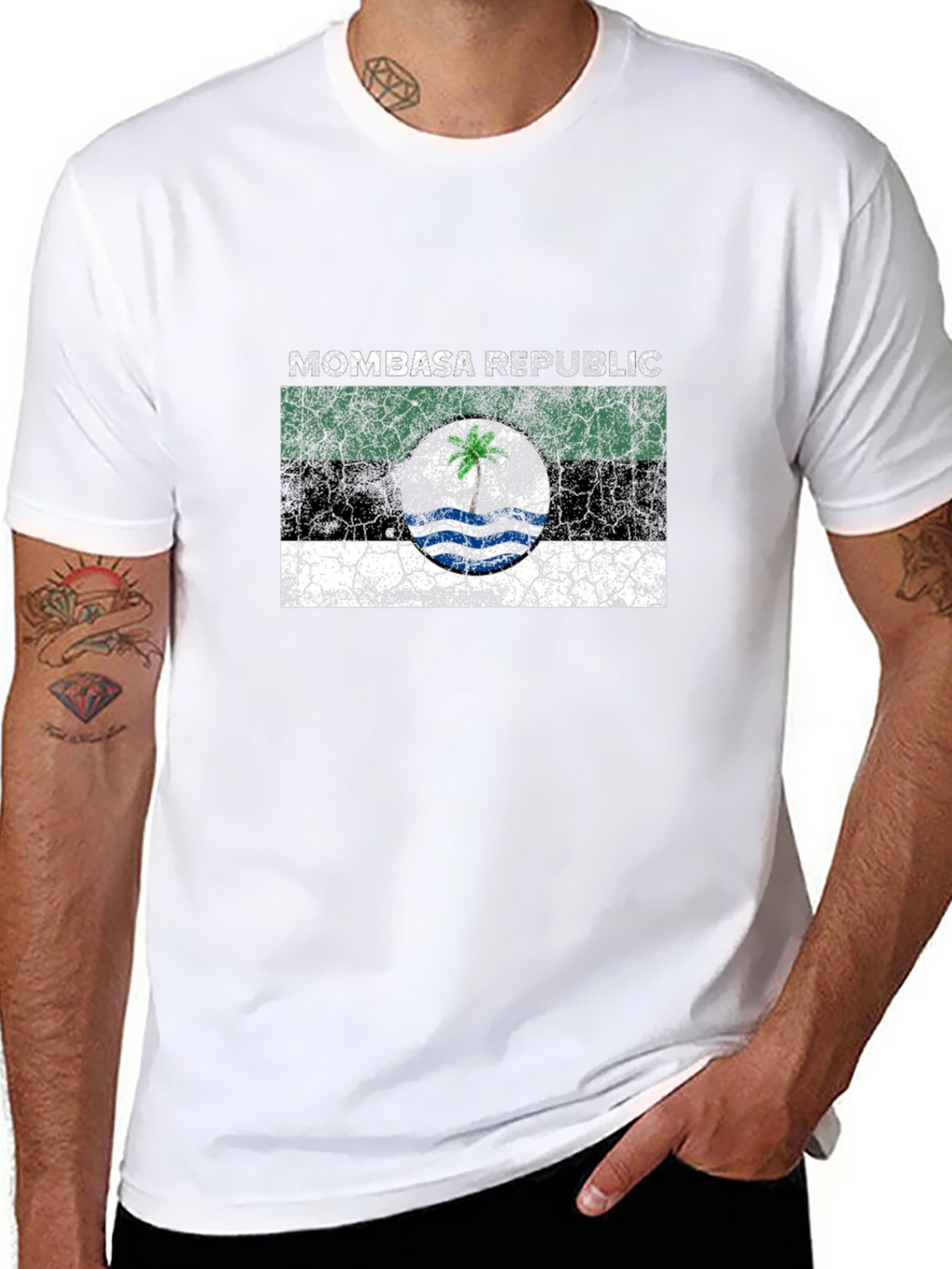 Mombasa Republic Flag Graphic Black T-Shirt