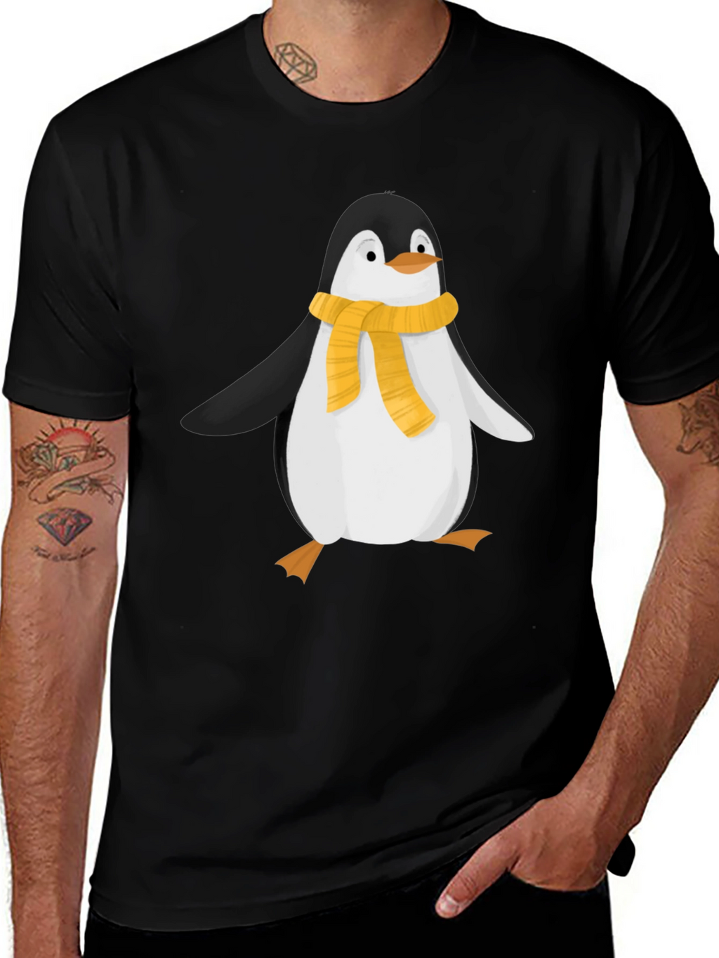 Penguin Scarf Graphic T-Shirt