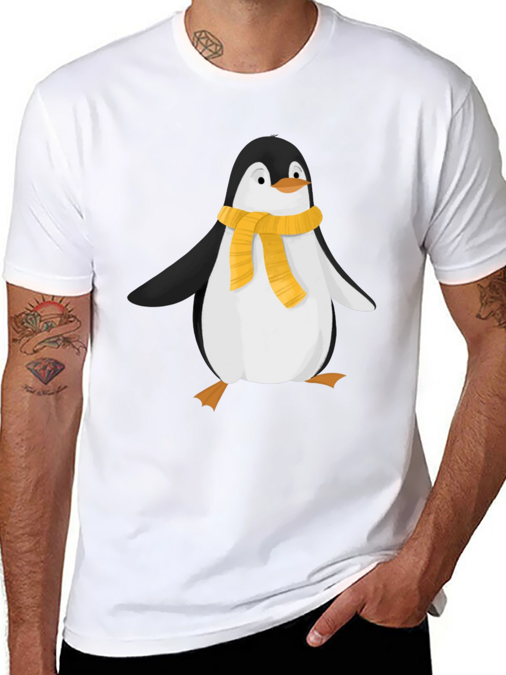 Penguin Scarf Graphic T-Shirt