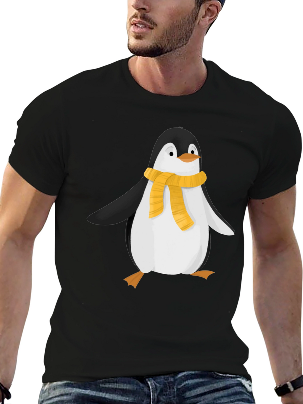 Penguin Scarf Graphic T-Shirt
