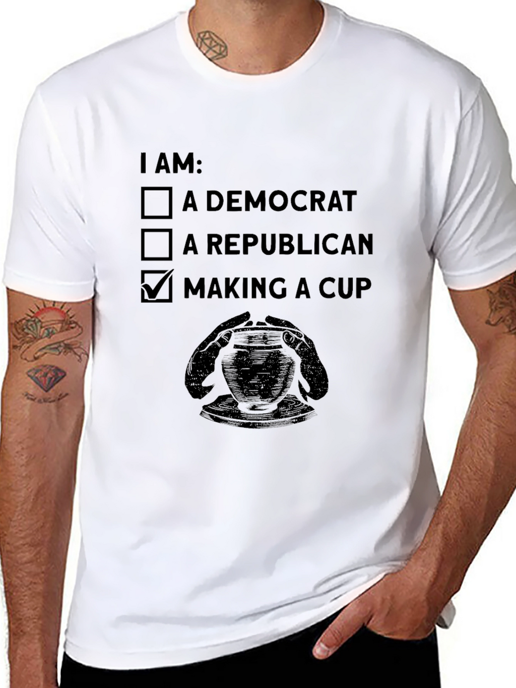 Making a Cup T-Shirt Pottery Ceramic Artist