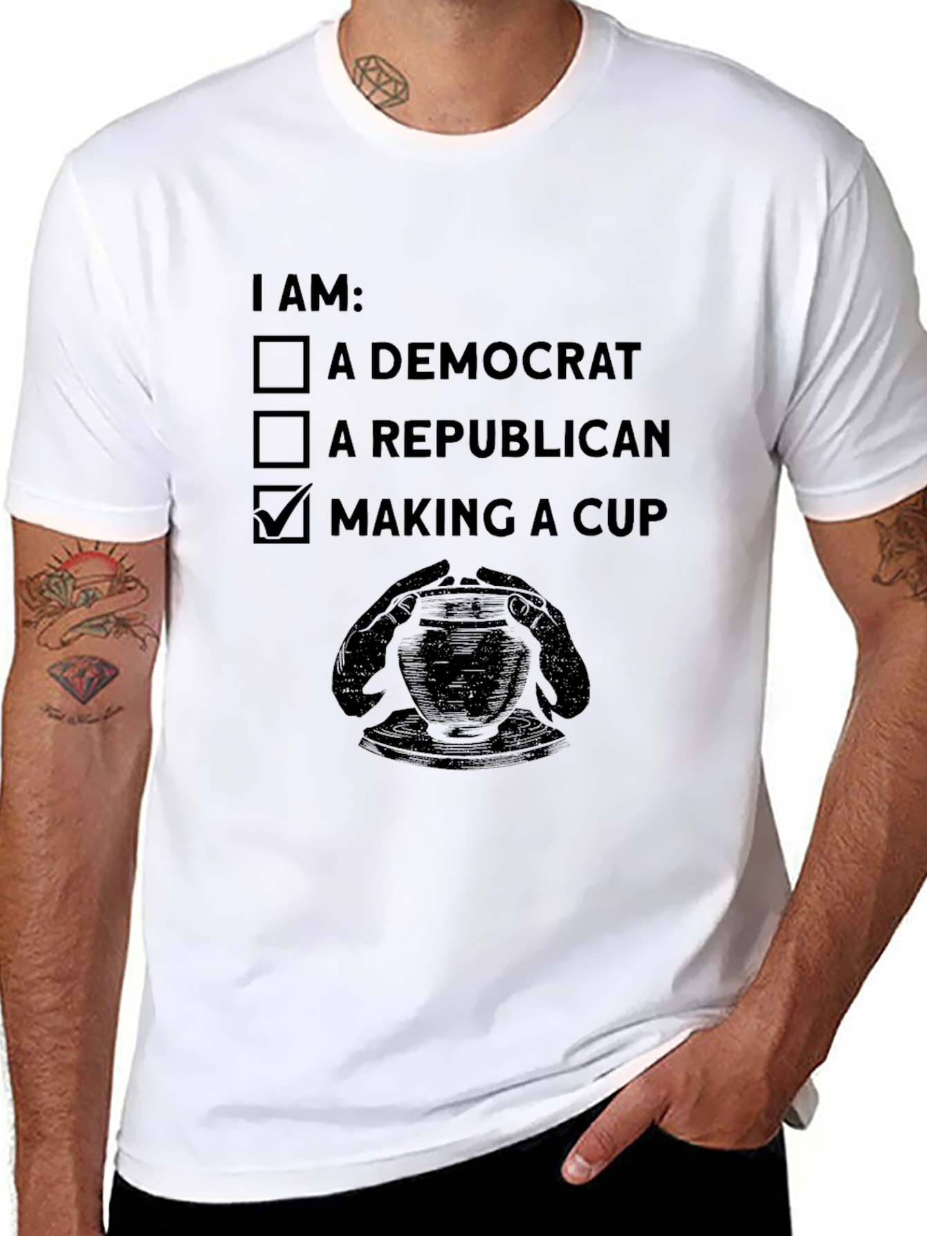 Making a Cup T-Shirt Pottery Ceramic Artist
