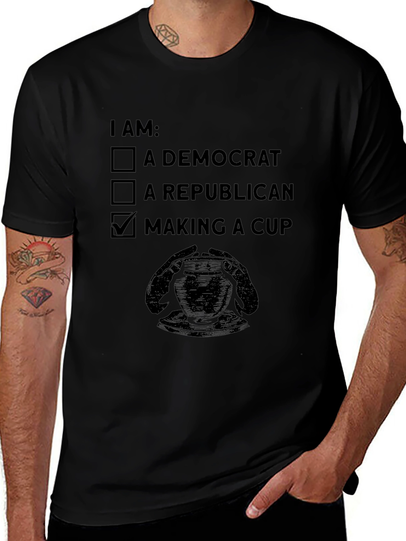 Making a Cup T-Shirt Pottery Ceramic Artist