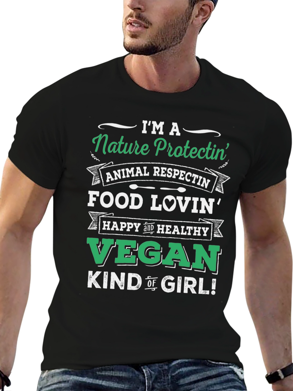 Nature Protectin Vegan Graphic T-Shirt