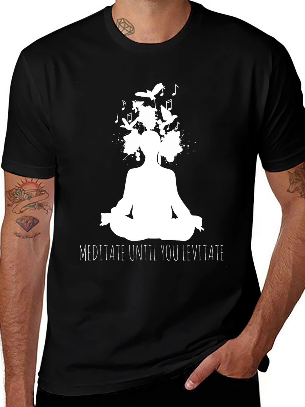 Meditate Until You Levitate Black T-Shirt