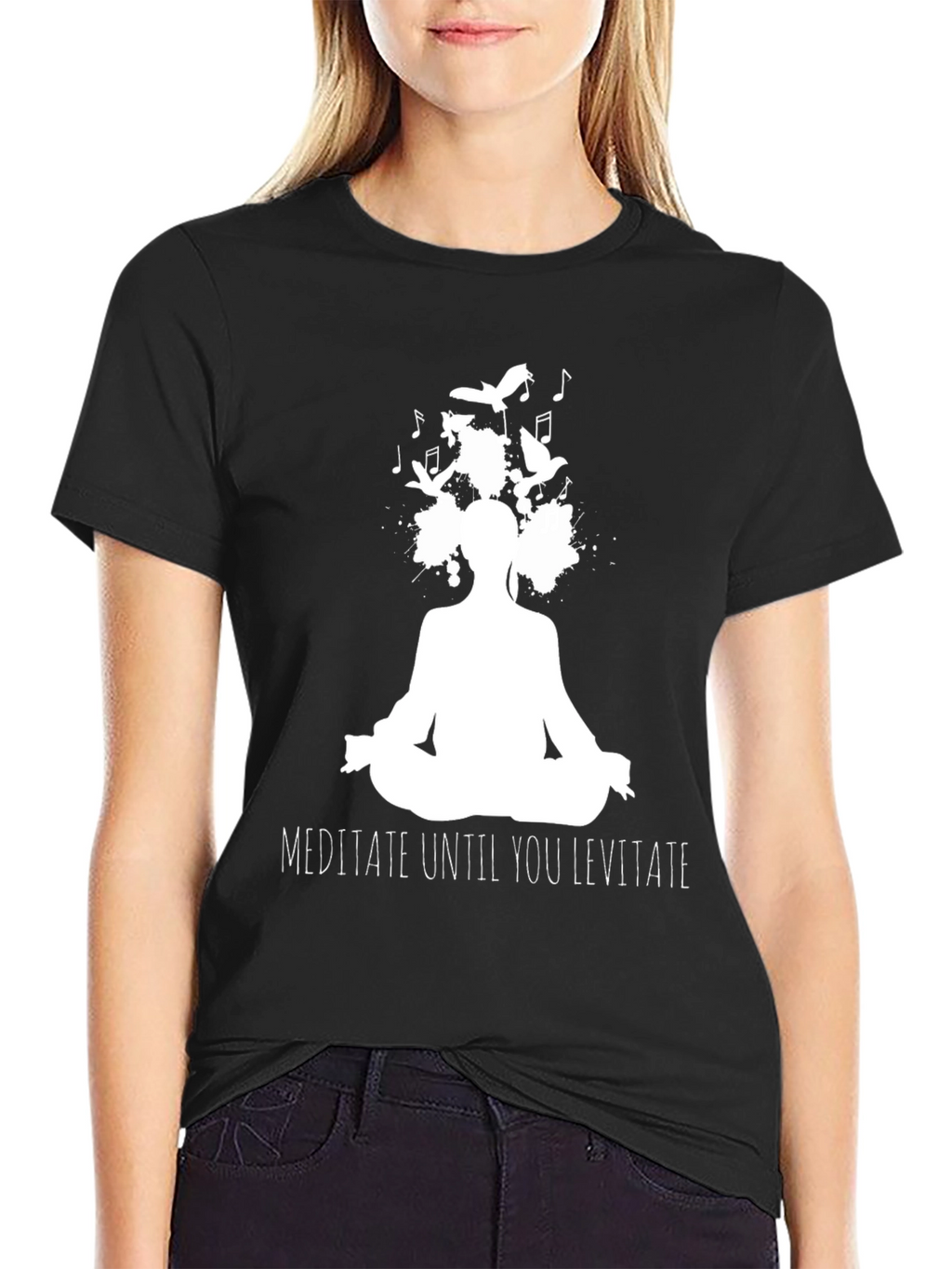 Meditate Until You Levitate Black T-Shirt