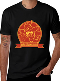 Wrestling Ribs Funny Cartoon Graphic Tee